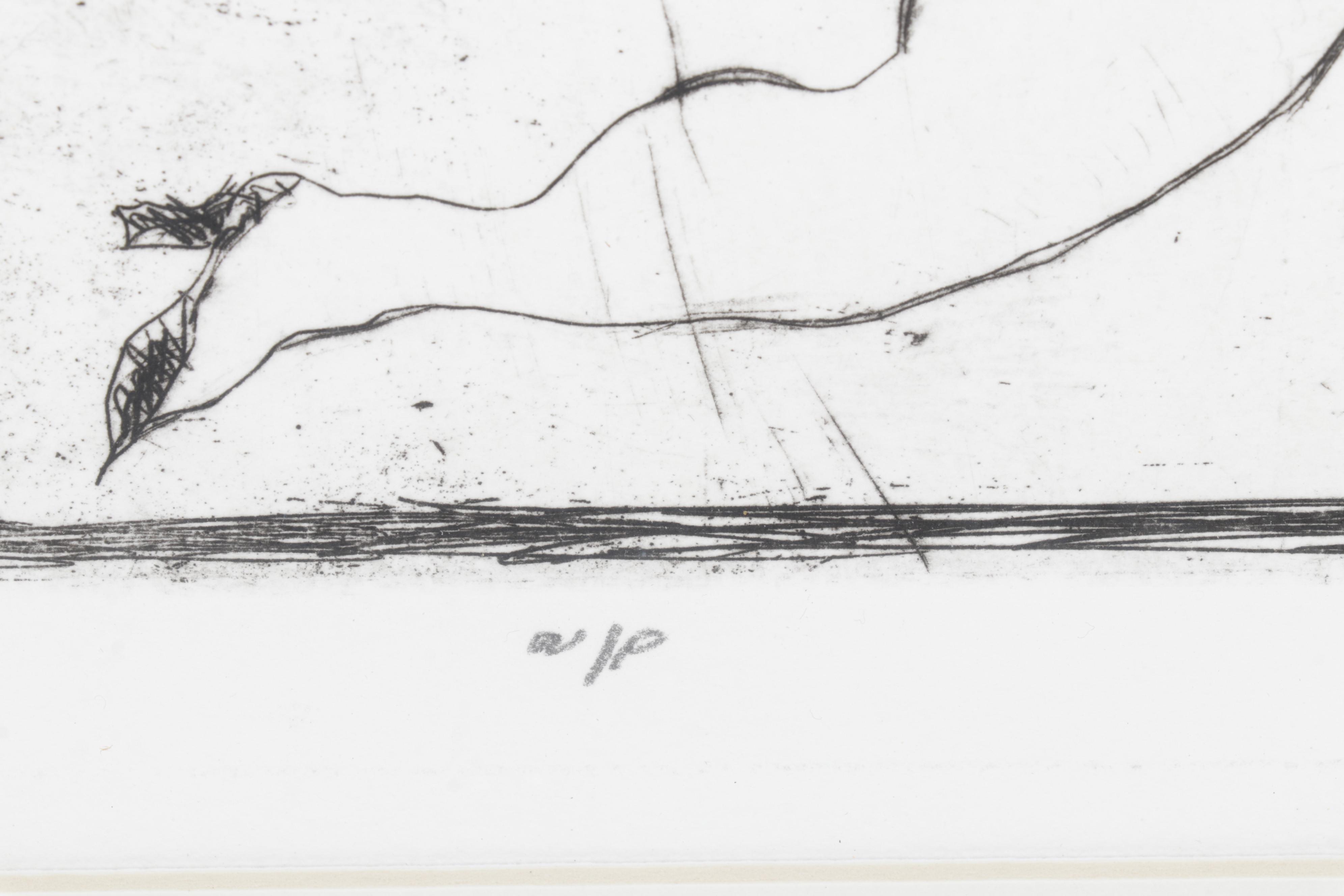 Sidney Chafetz Caricature Etching "Spring," Mid-Late 20th Century