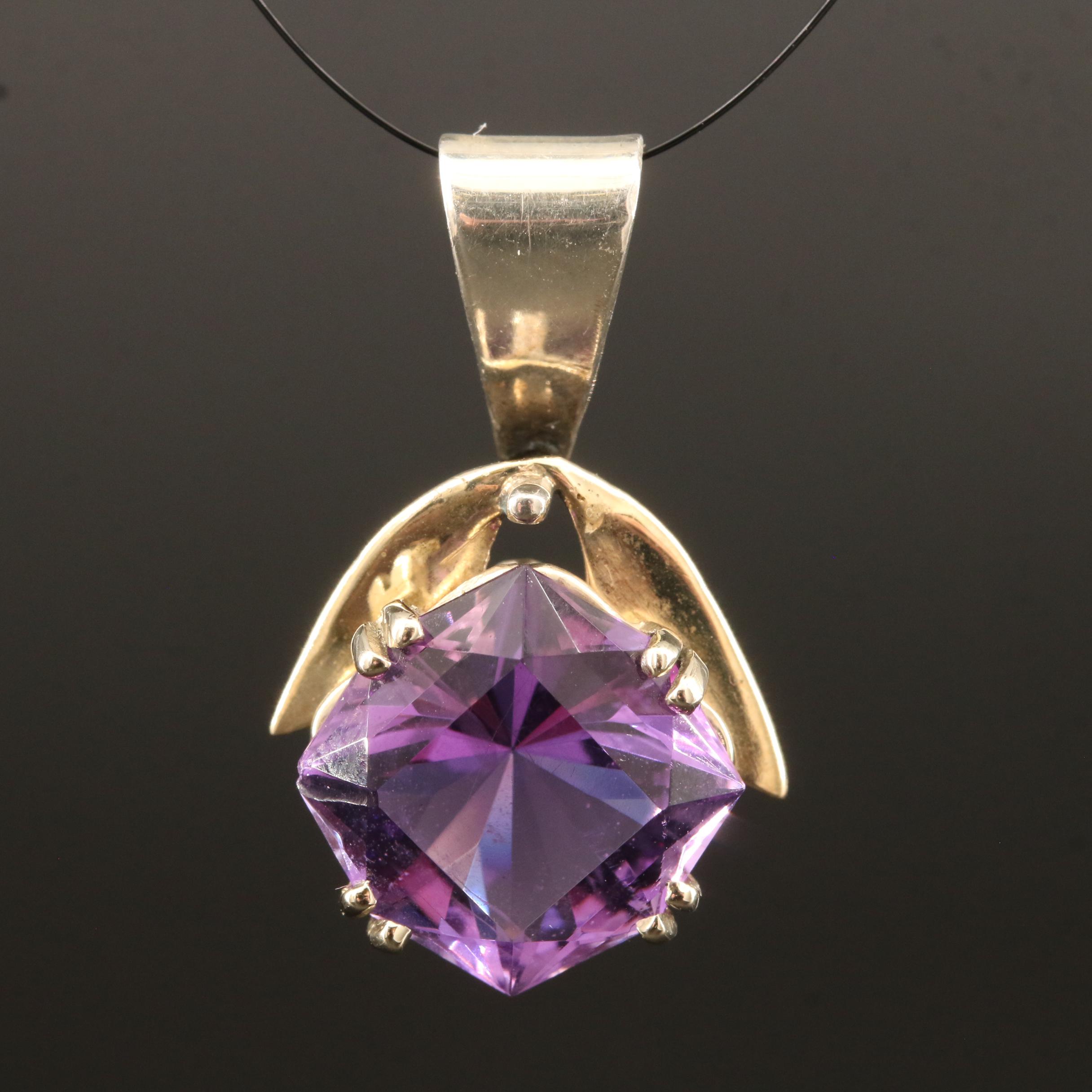 14K Amethyst Pendant