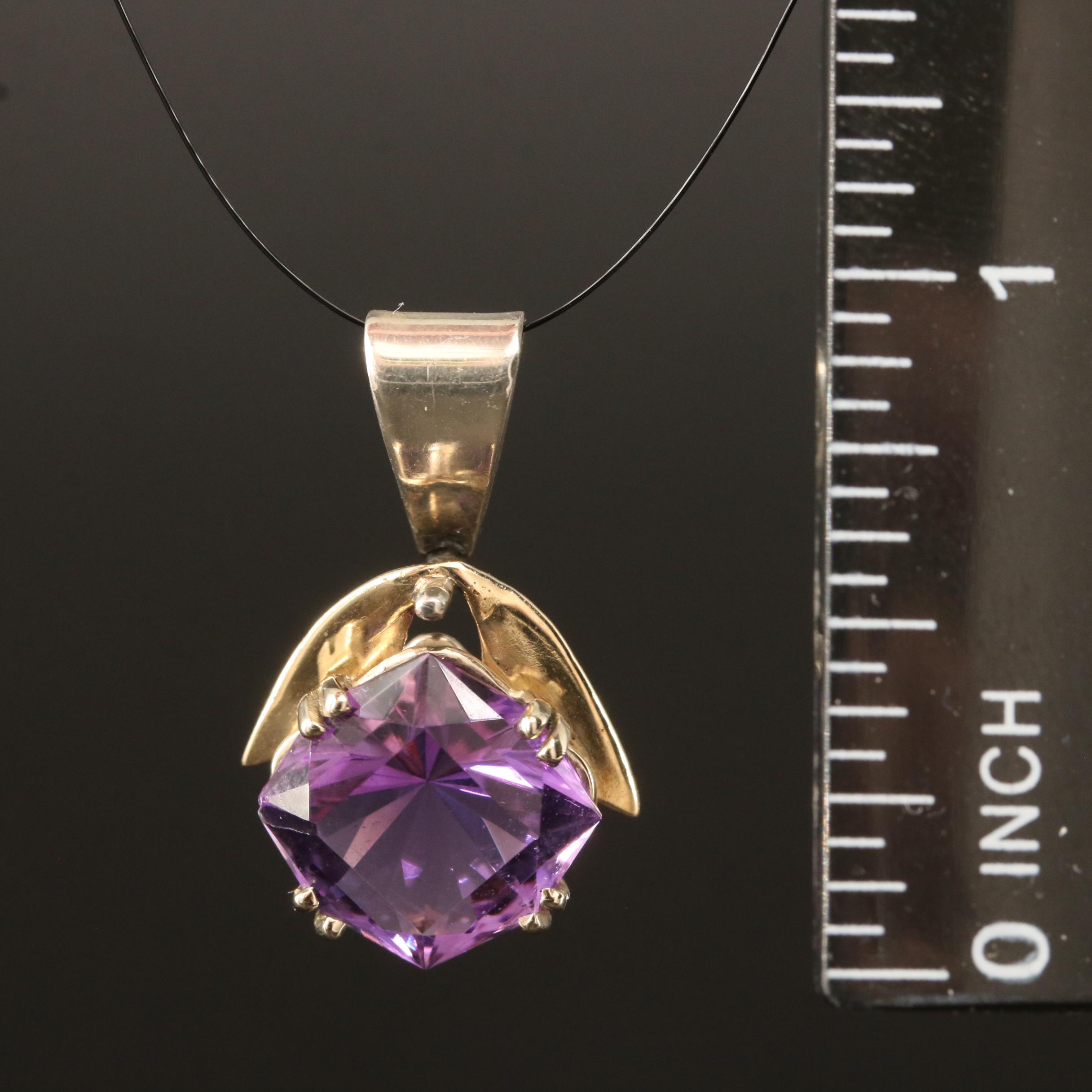 14K Amethyst Pendant