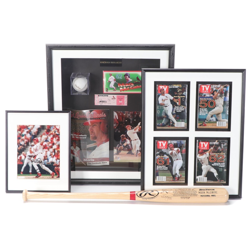 St. Louis Cardinals Mark McGwire 62nd Home Run Memorabilia, Signed Print, More