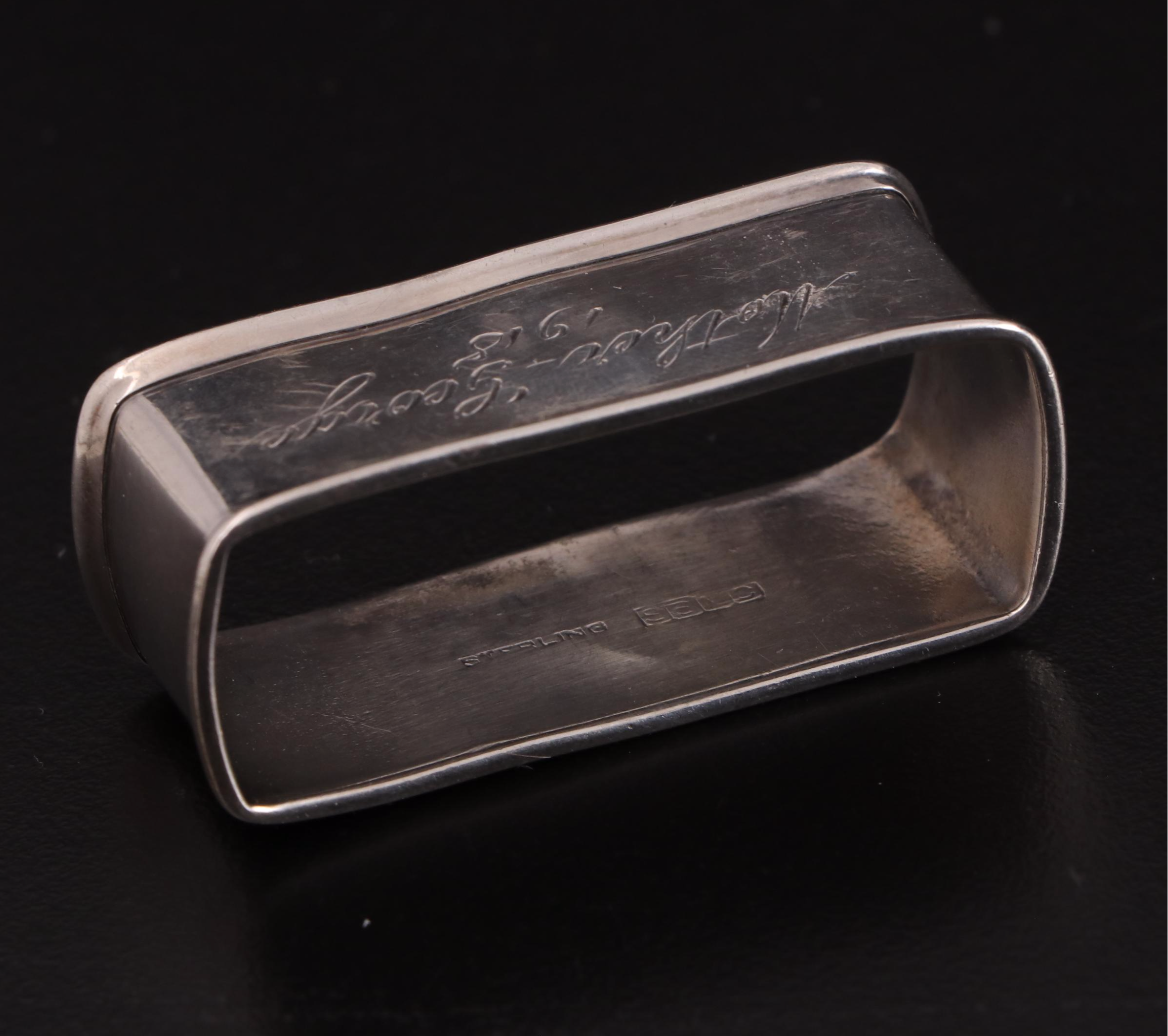 International Silver, Lunt, Gorham, Webster, and SSCM Sterling Napkin Rings