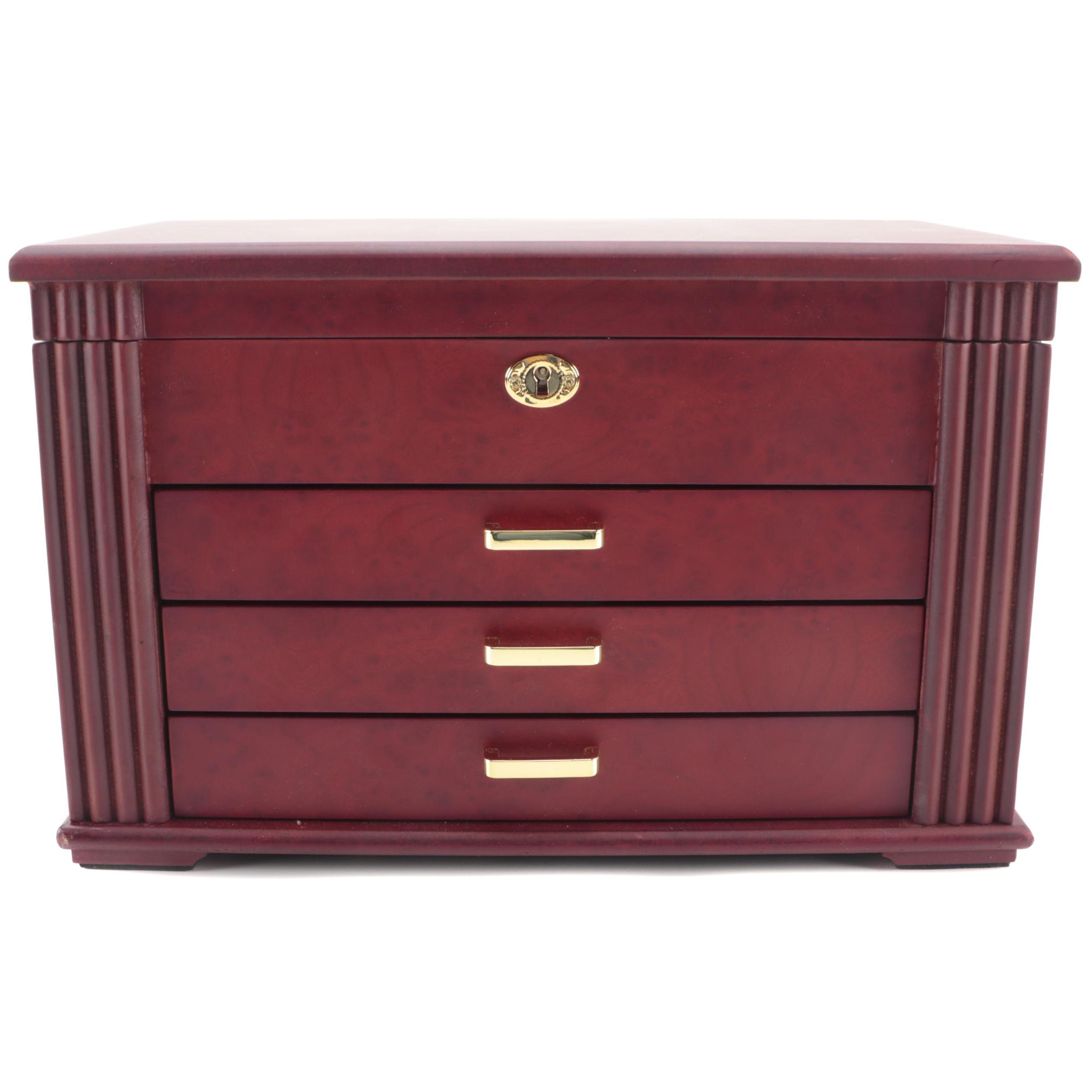 Jere Cherry Finish Wooden Jewelry Box