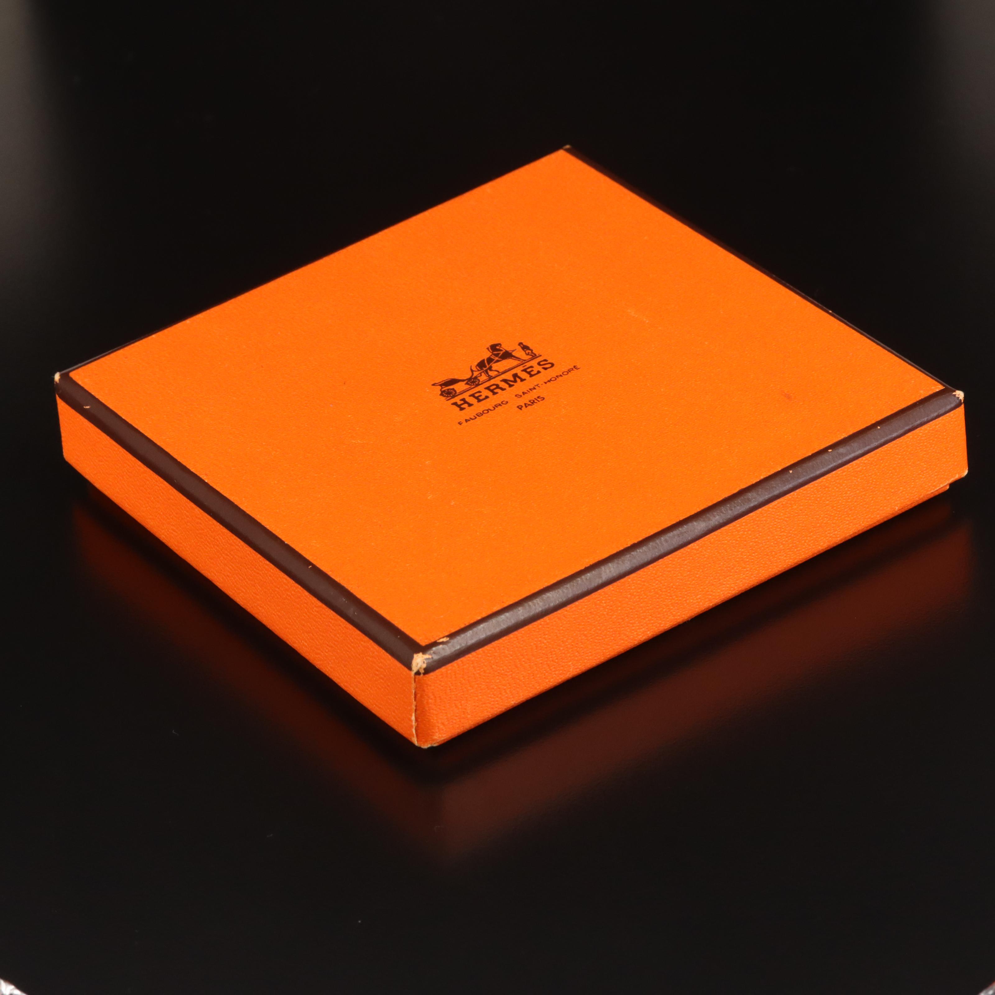 Hermès Orange and Blue Narrow Enamel Bangle