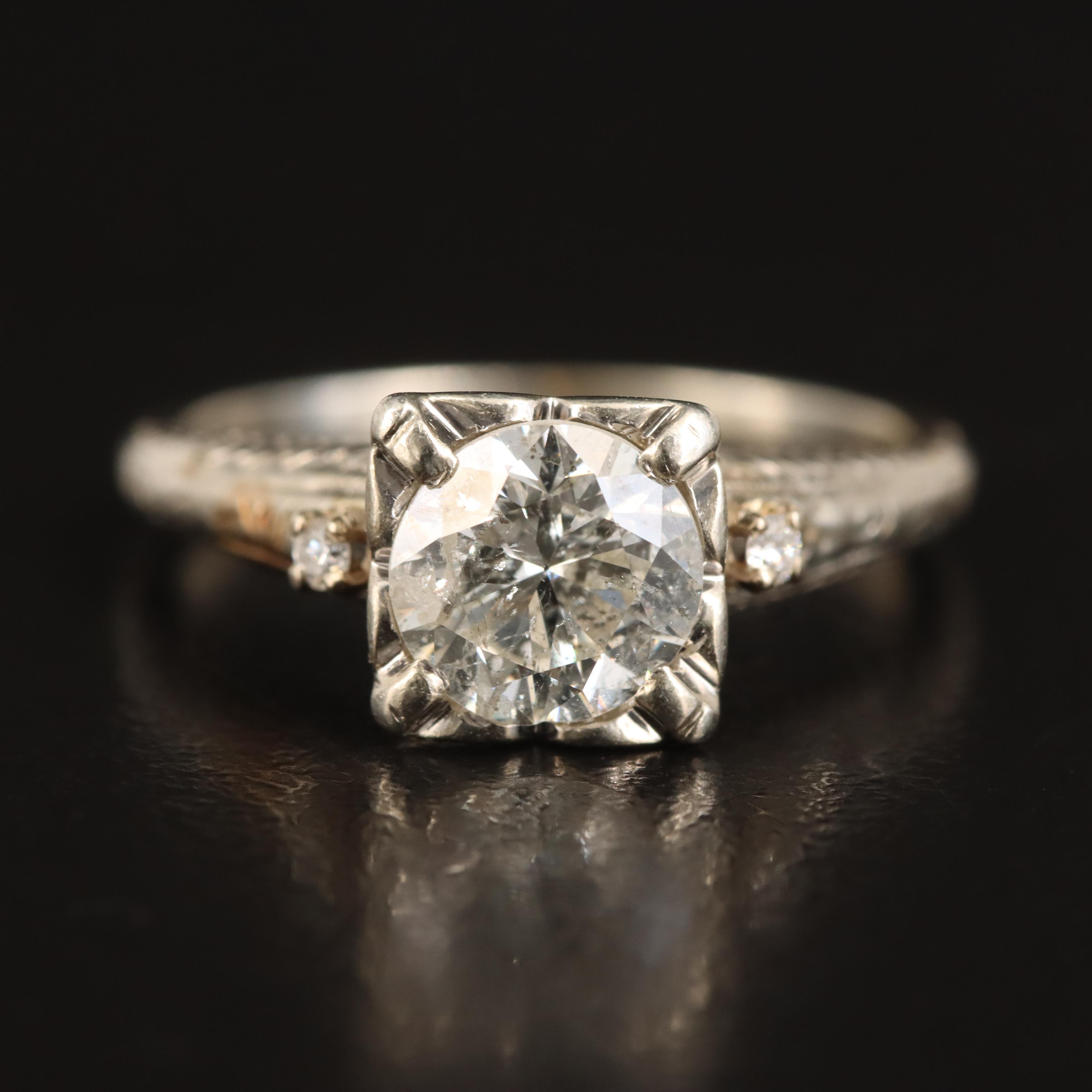Vintage 18K 1.14 CTW Diamond Ring
