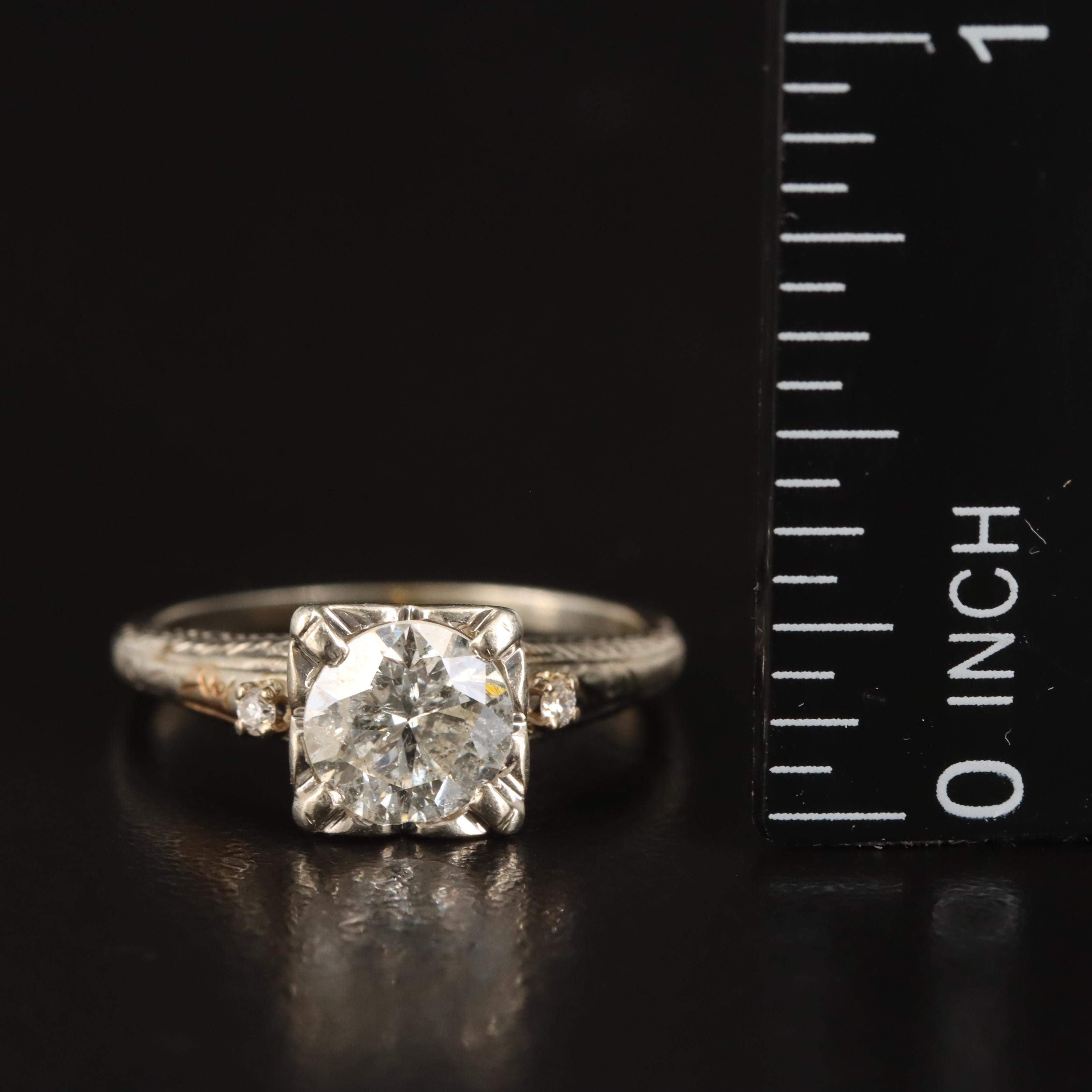 Vintage 18K 1.14 CTW Diamond Ring