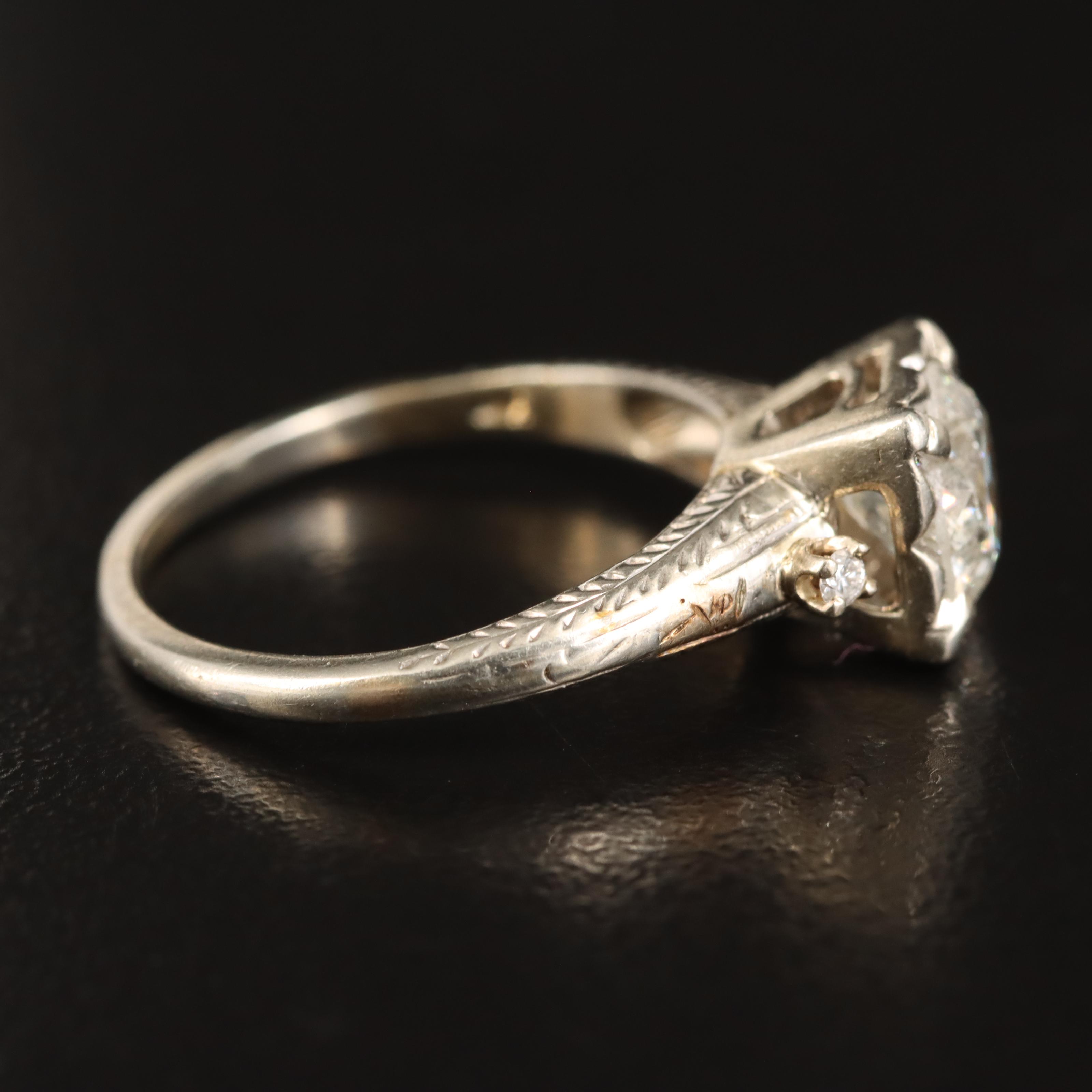Vintage 18K 1.14 CTW Diamond Ring