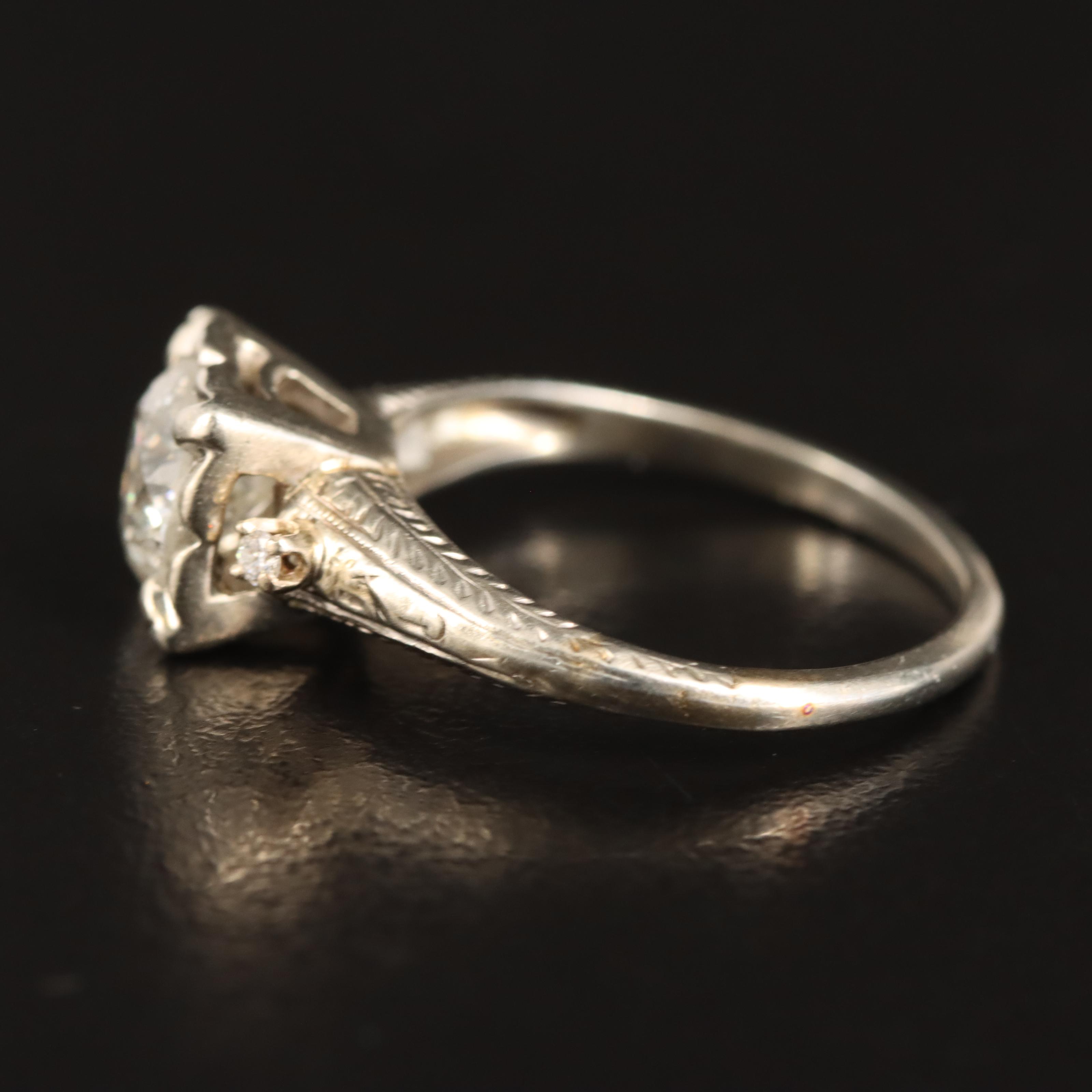 Vintage 18K 1.14 CTW Diamond Ring