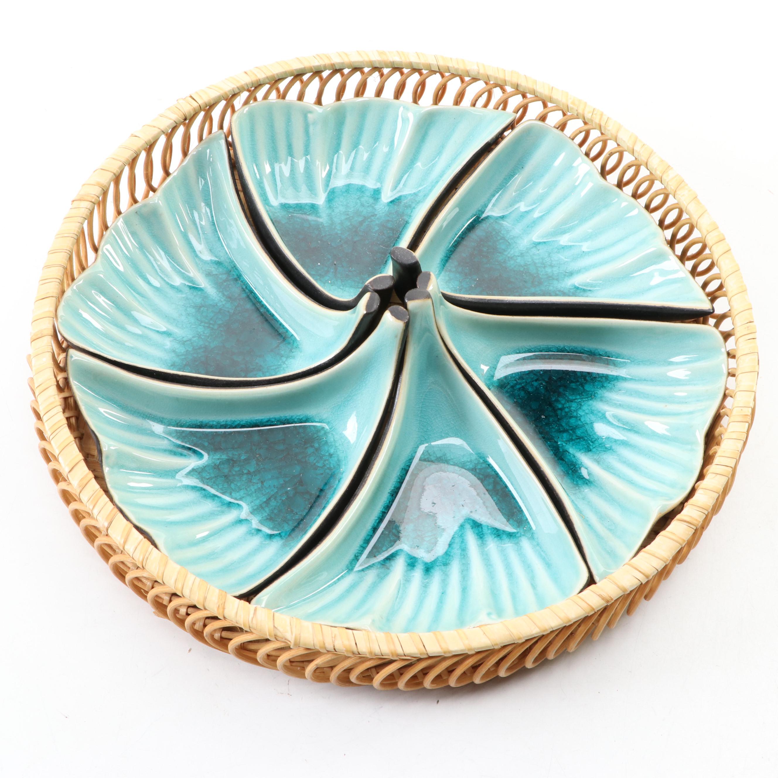 Divided Dish in Basket Server