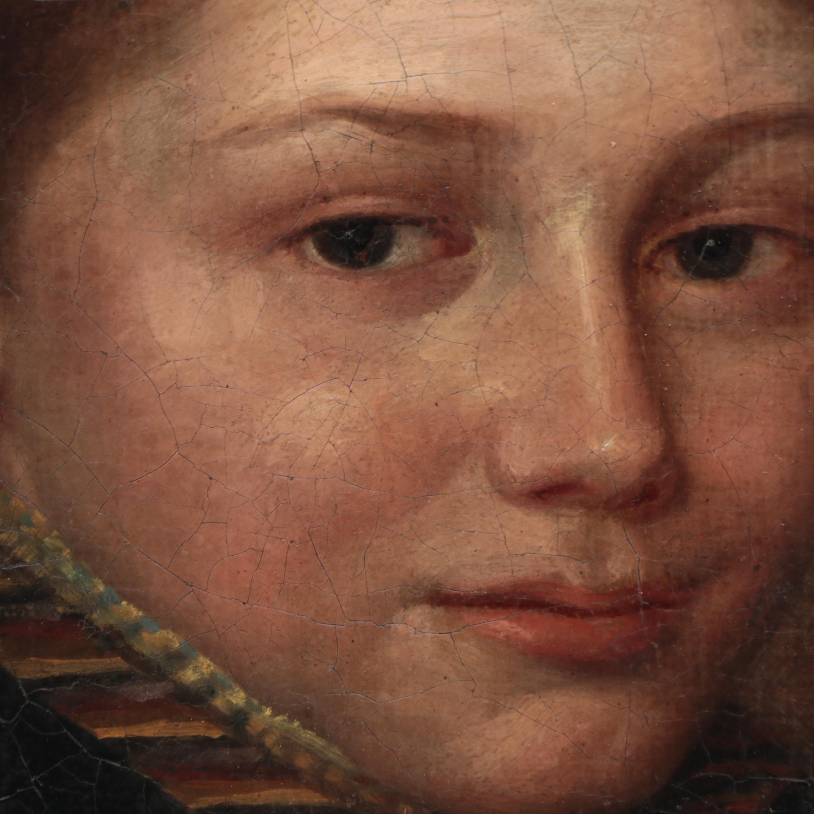 Portrait Oil Painting of a Young Man, 19th Century