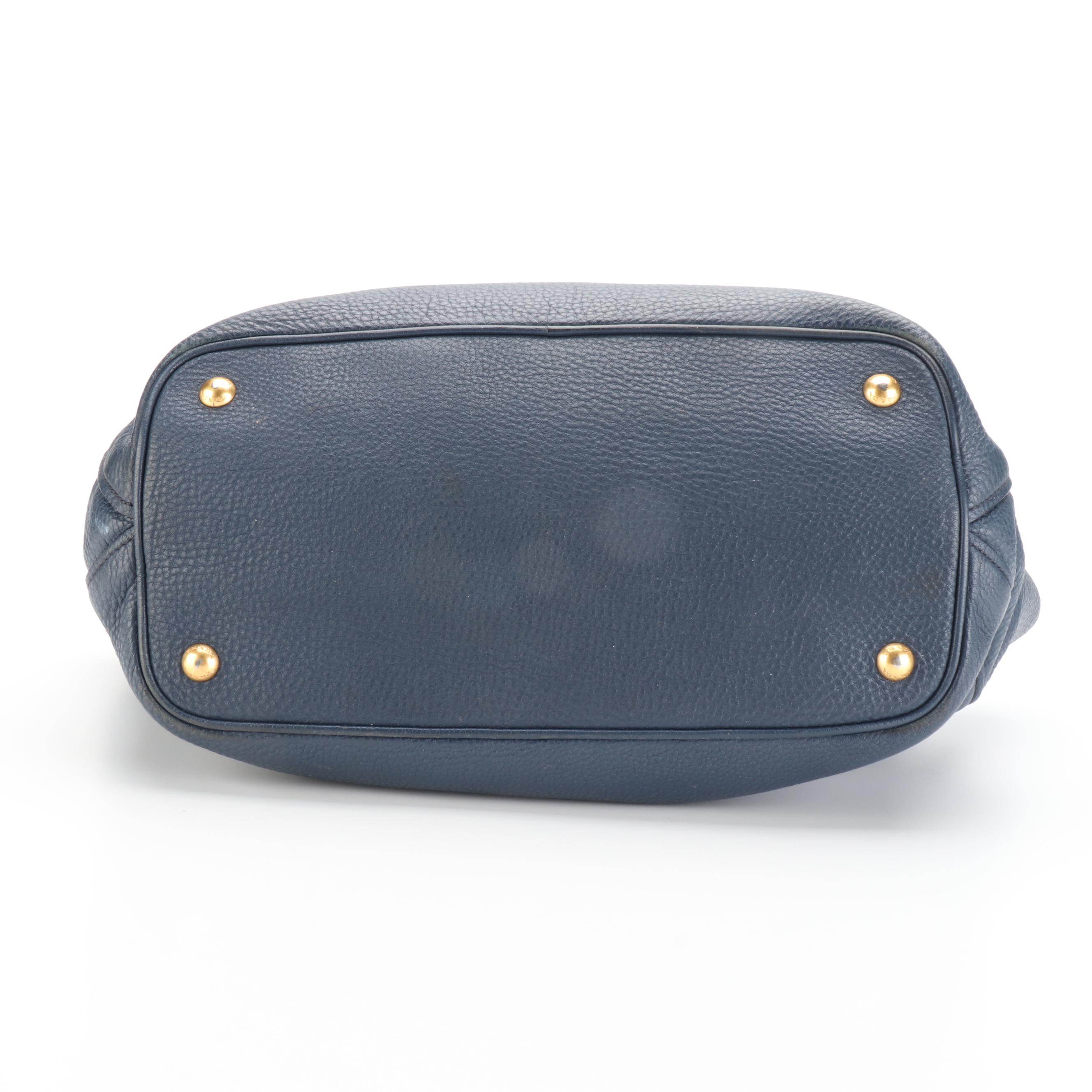 Prada Navy  Leather Two-Way Tote