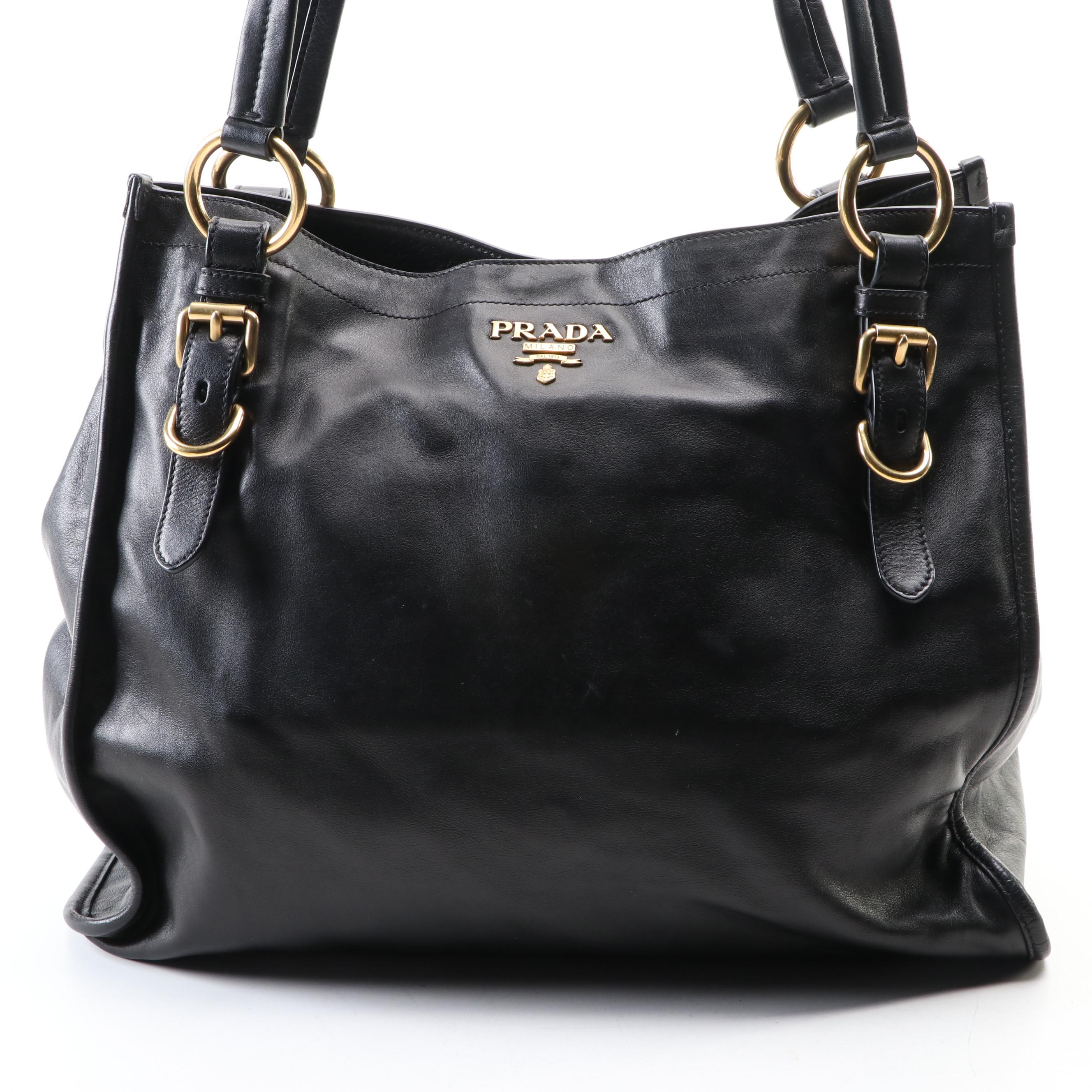 Prada Shoulder Bag in Black Leather