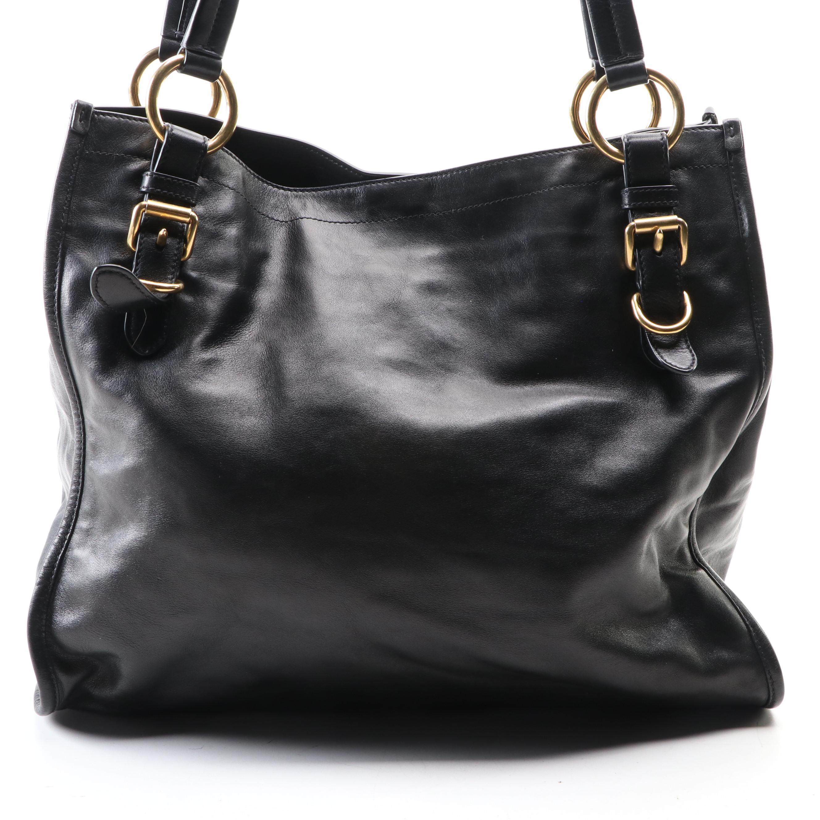 Prada Shoulder Bag in Black Leather