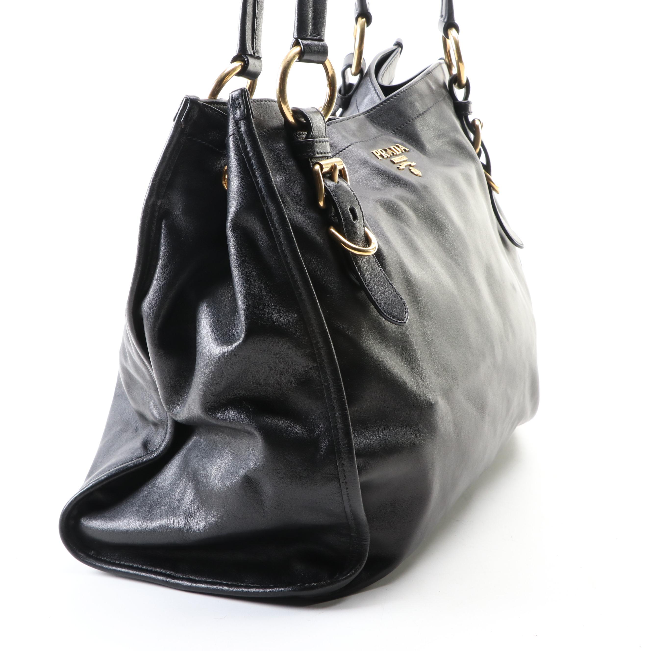 Prada Shoulder Bag in Black Leather