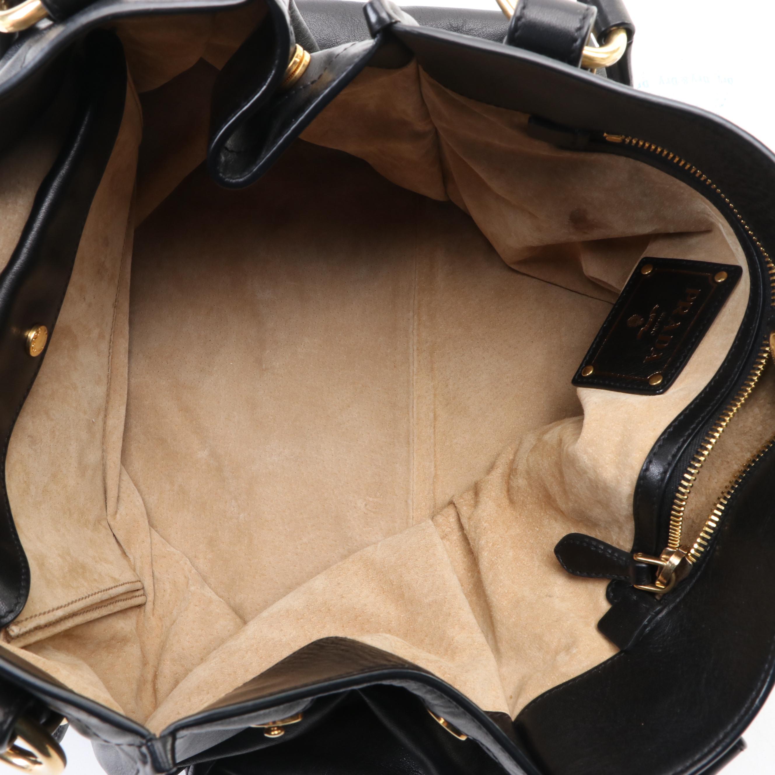 Prada Shoulder Bag in Black Leather