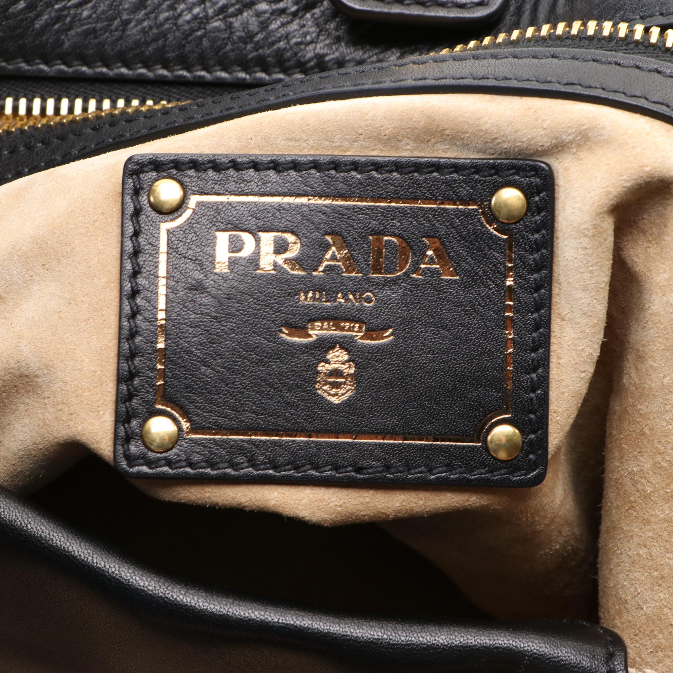 Prada Shoulder Bag in Black Leather