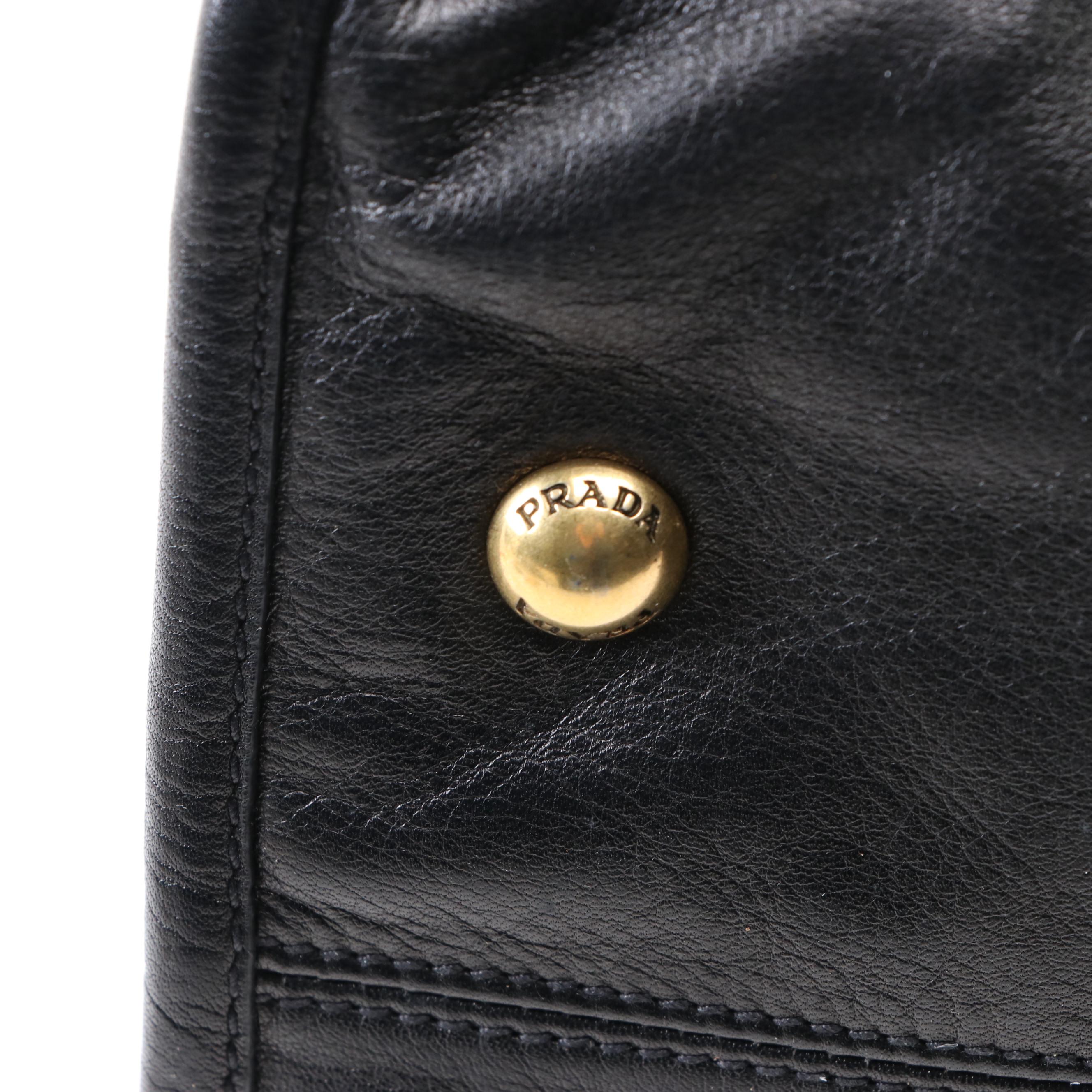 Prada Shoulder Bag in Black Leather