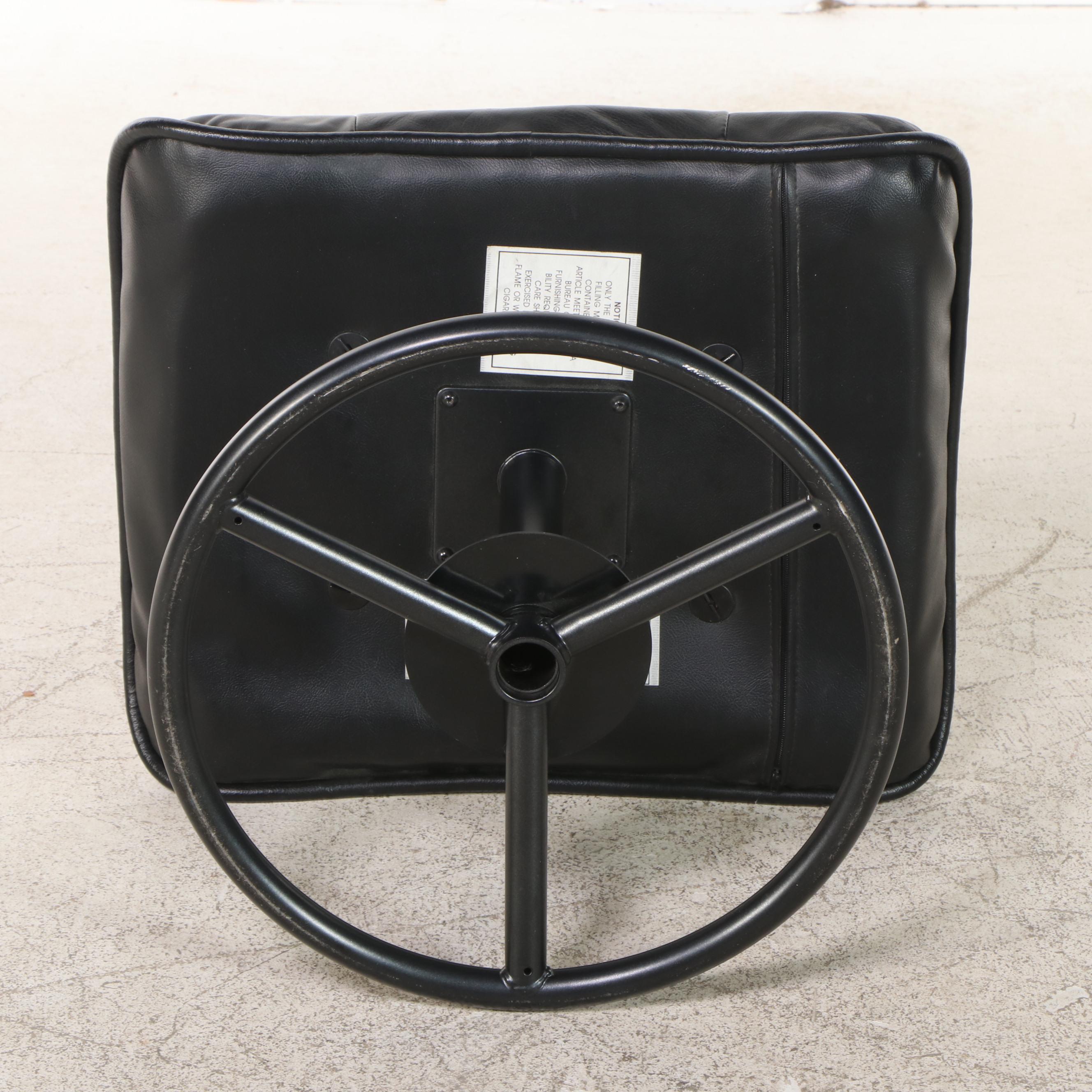 ChairWorks Modern Vinyl Recliner and Ottoman on Tubular Frame