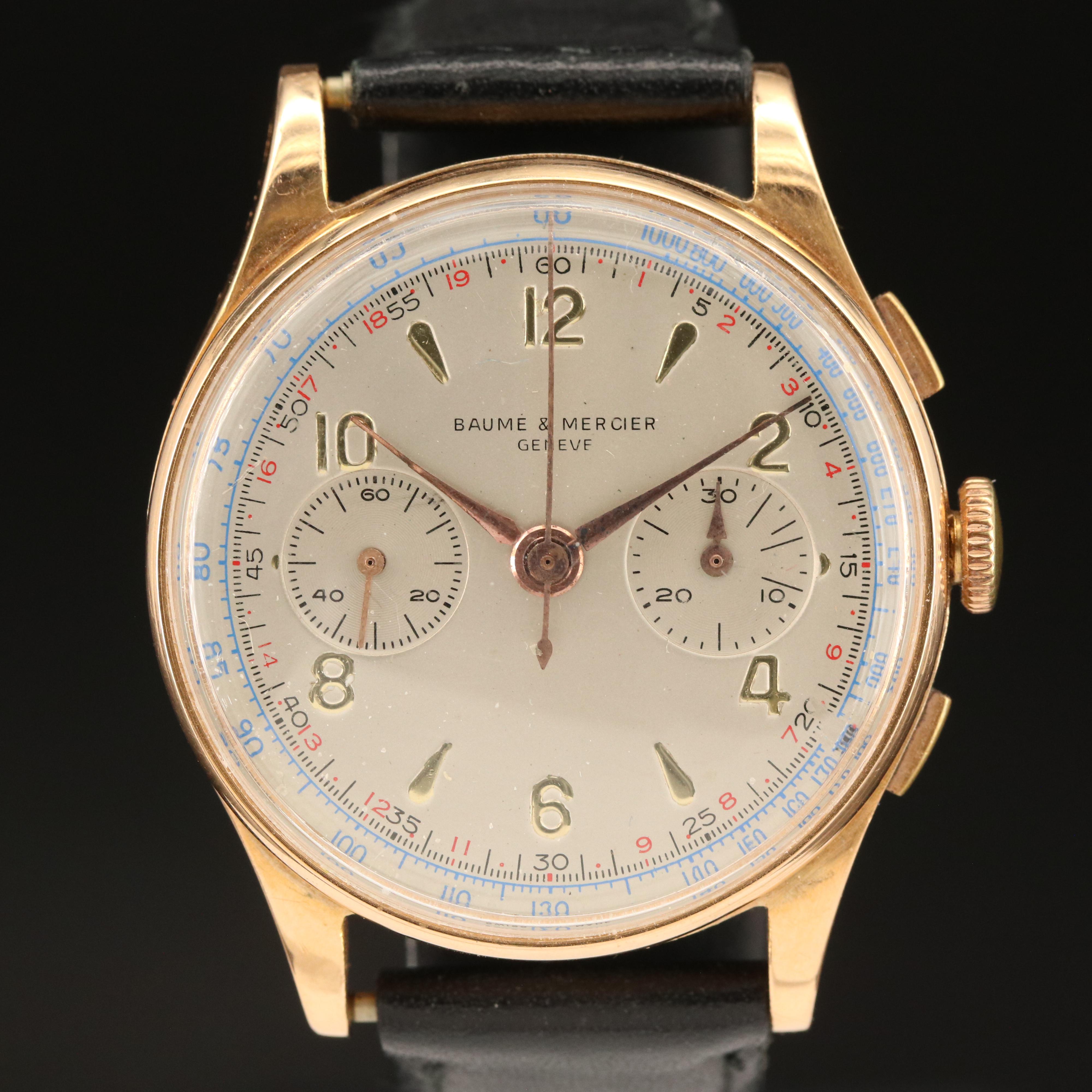 Vintage 18K Baume & Mercier Chronograph Watch