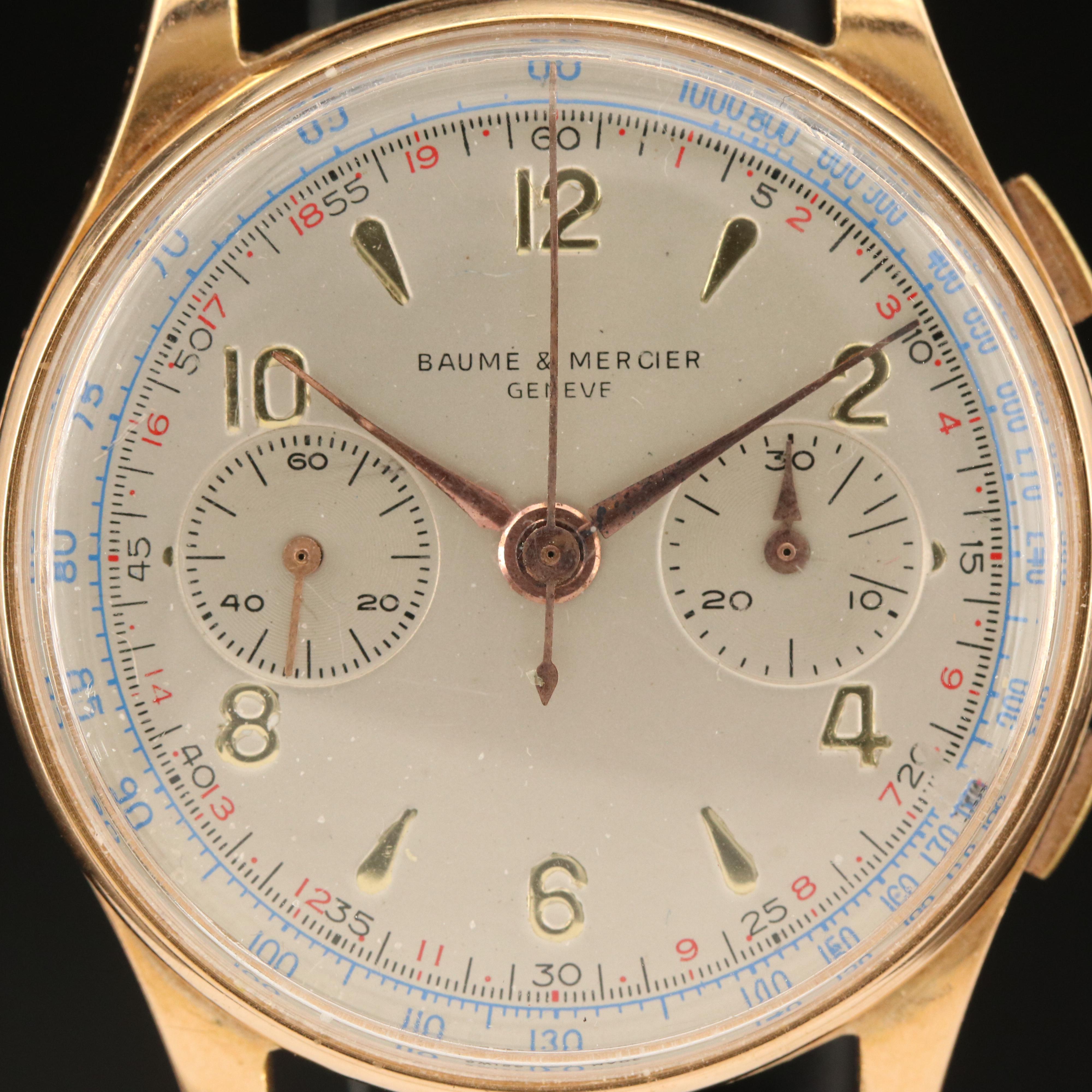 Vintage 18K Baume & Mercier Chronograph Watch