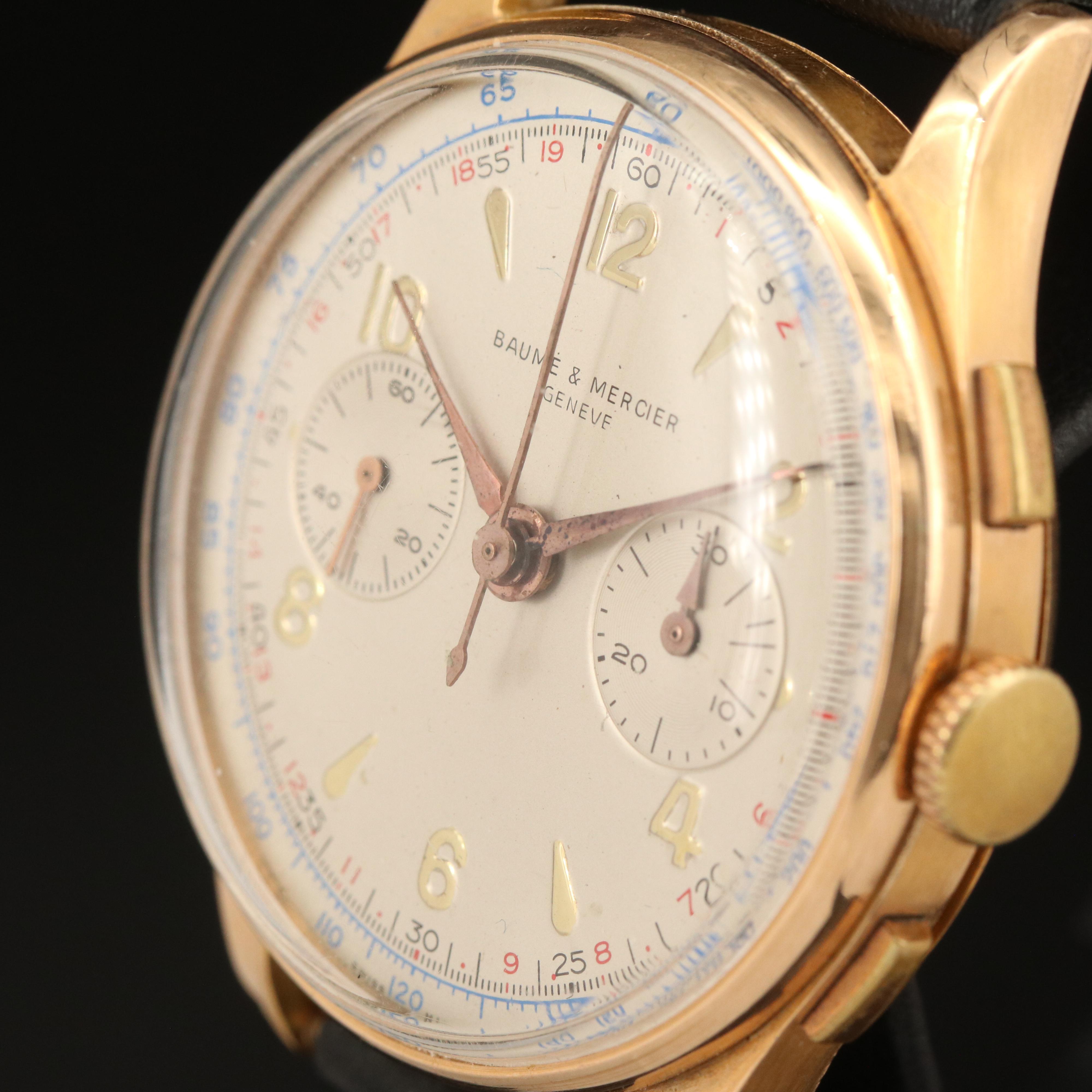 Vintage 18K Baume & Mercier Chronograph Watch
