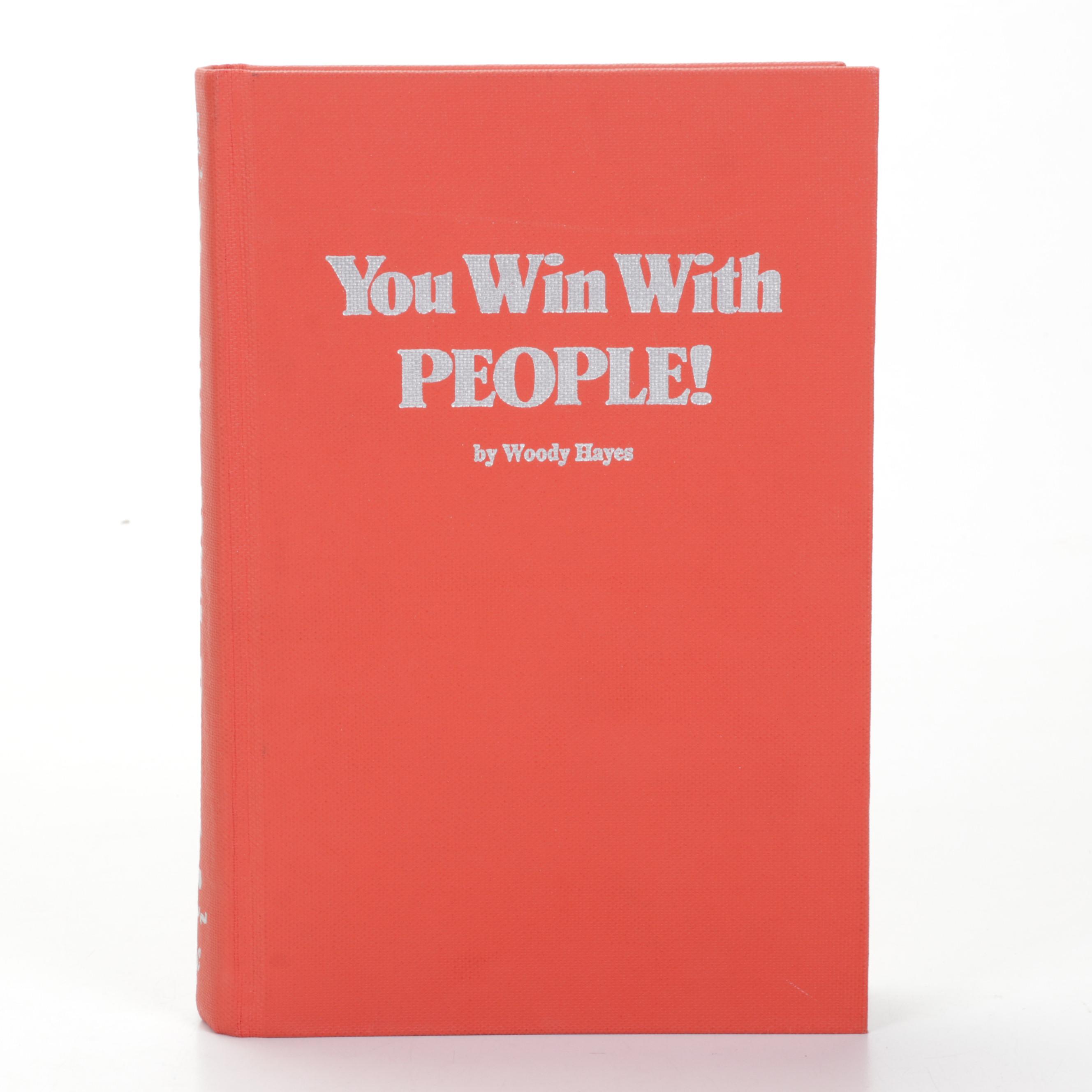 Signed "You Win with People!" by Ohio State Football Coach Woody Hayes, 1975
