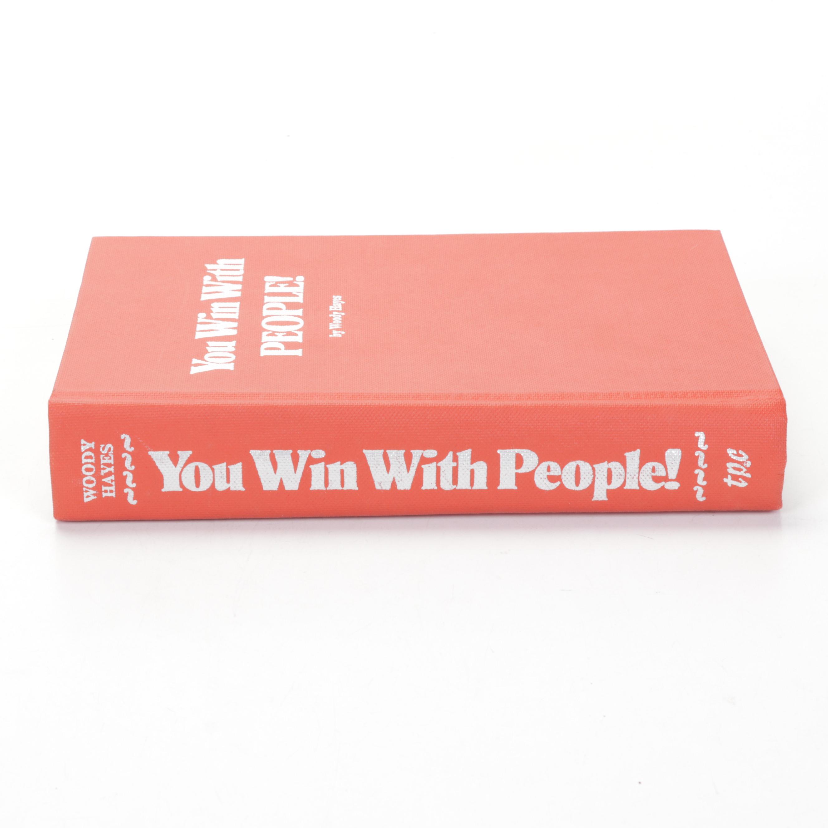 Signed "You Win with People!" by Ohio State Football Coach Woody Hayes, 1975