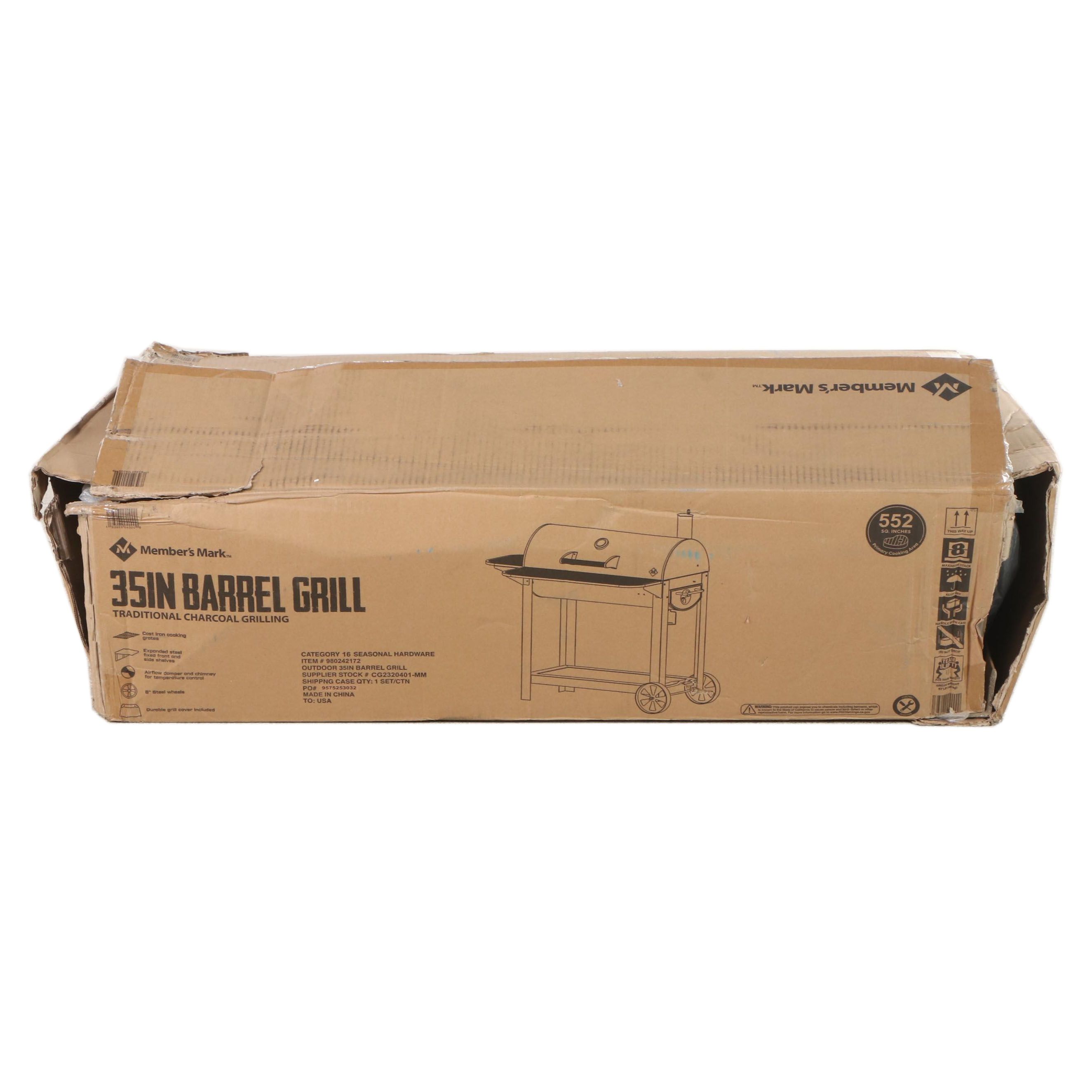 Member's Mark 35" Barrel Charcoal Grill