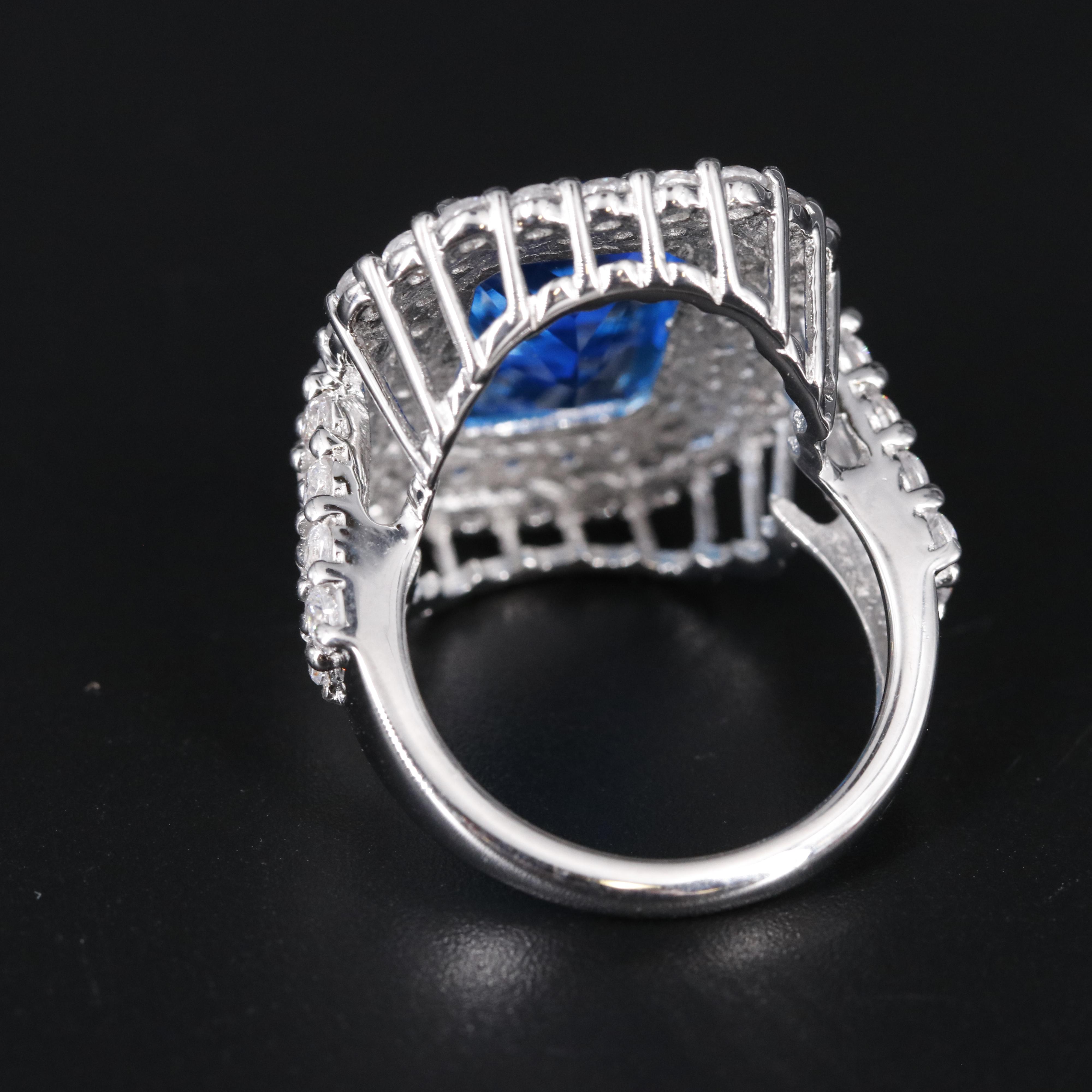 Sterling Silver Topaz and Cubic Zirconia Ring