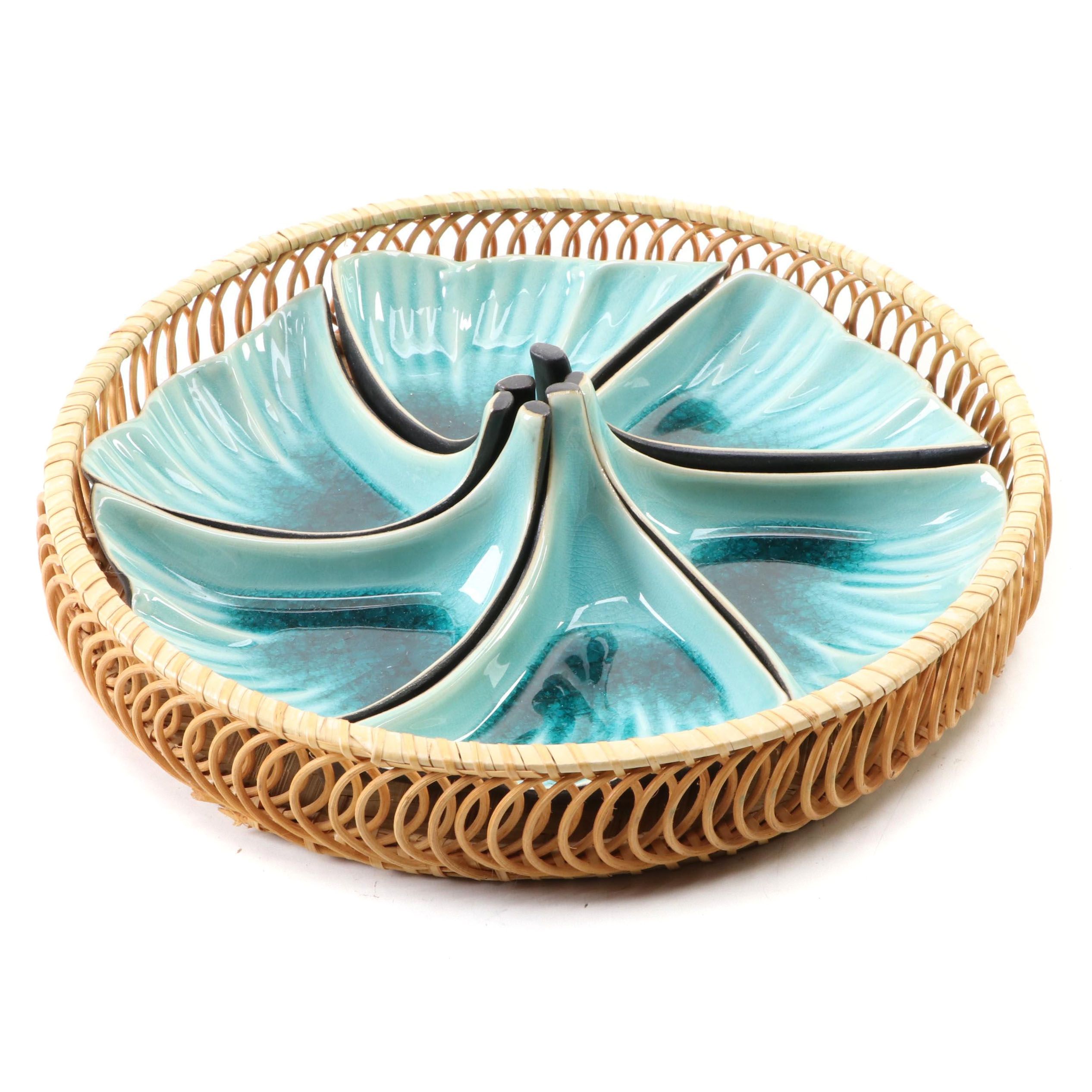 Divided Dish in Basket Server