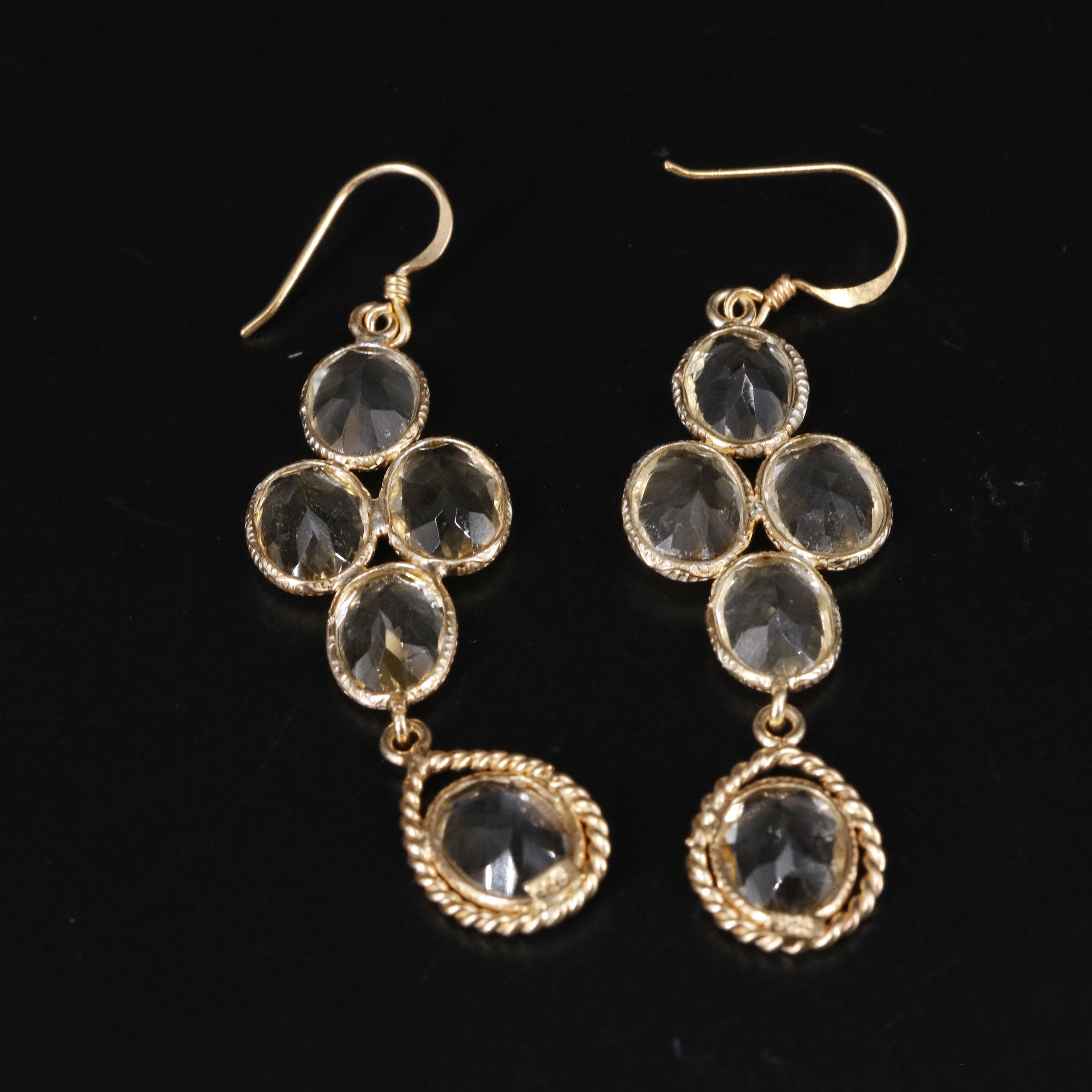 Sterling Silver Gemstone Drop Earrings