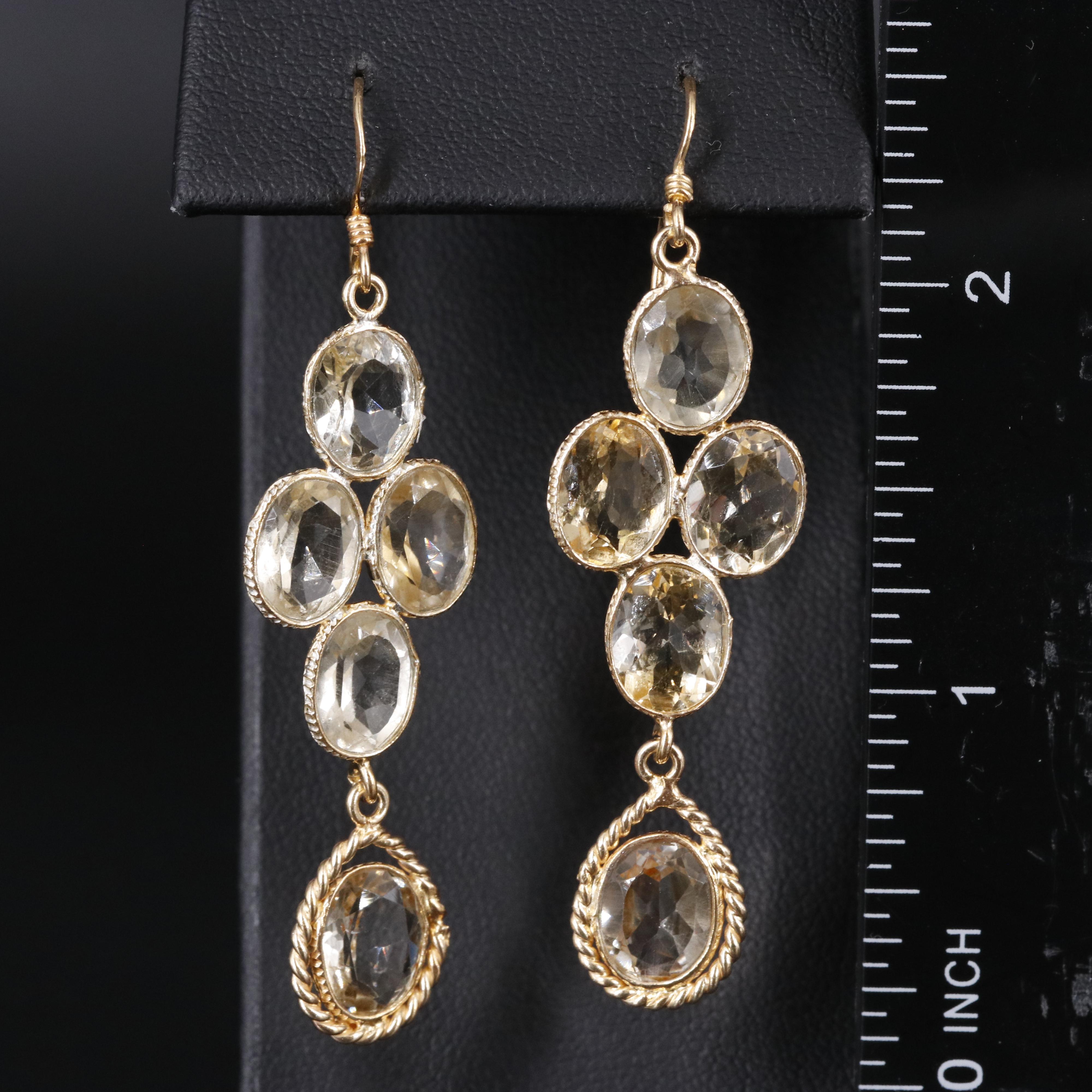 Sterling Silver Gemstone Drop Earrings