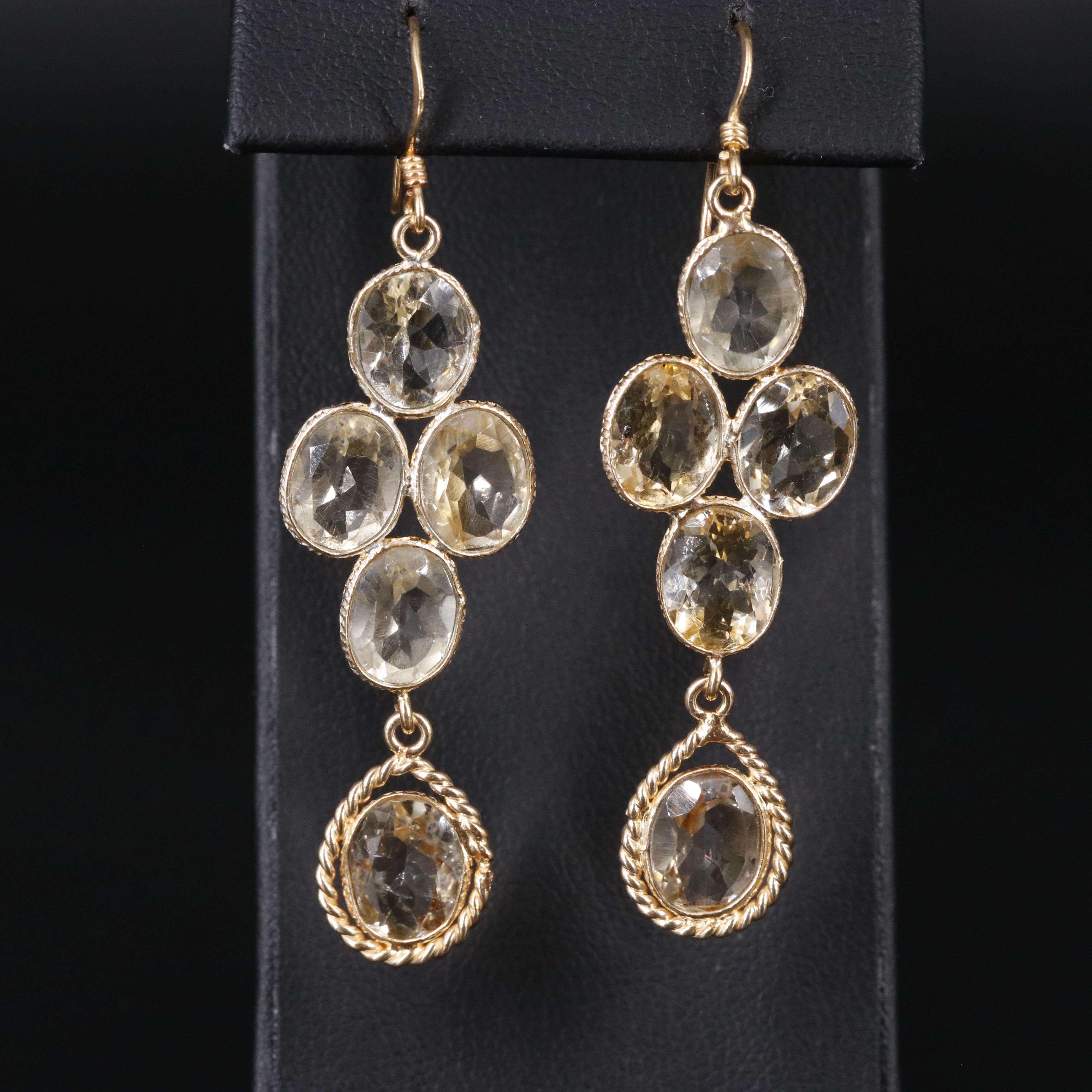 Sterling Silver Gemstone Drop Earrings