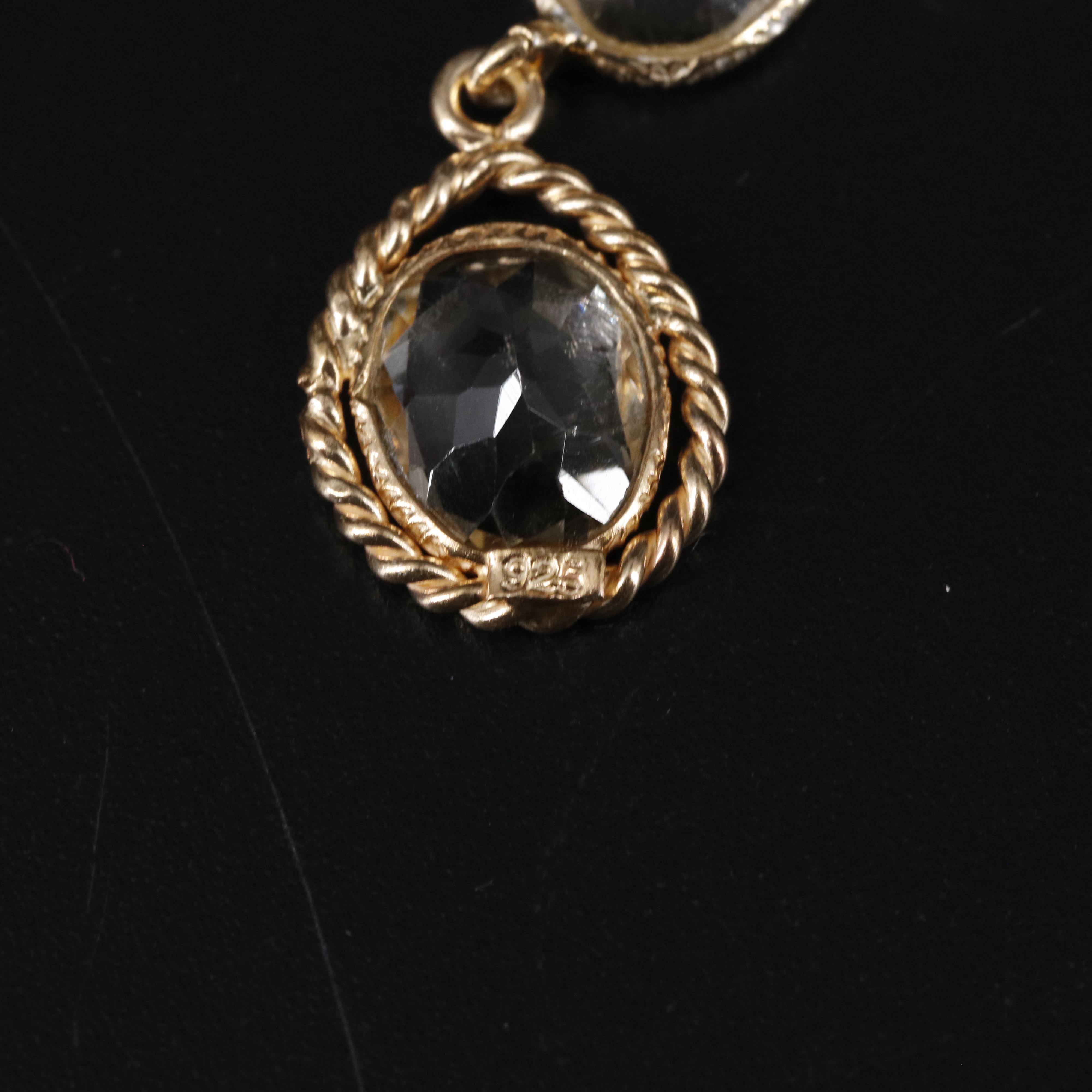 Sterling Silver Gemstone Drop Earrings