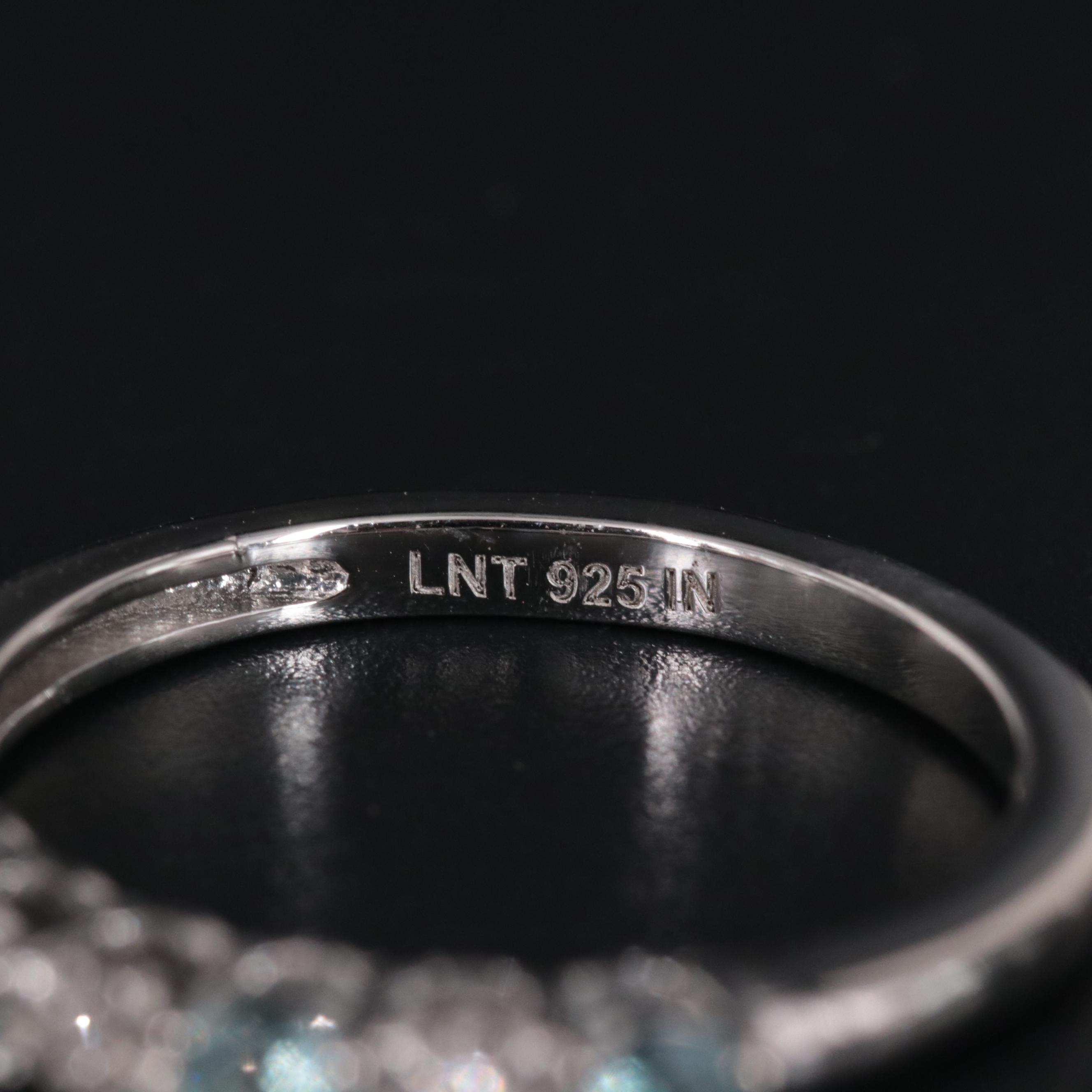 Sterling Silver Topaz and Cubic Zirconia Ring