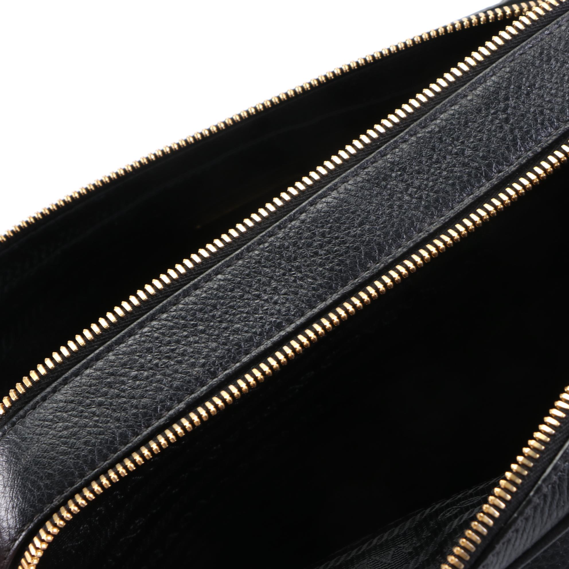 Prada Double Zip Crossbody Bag in Black Vitello Phenix Leather