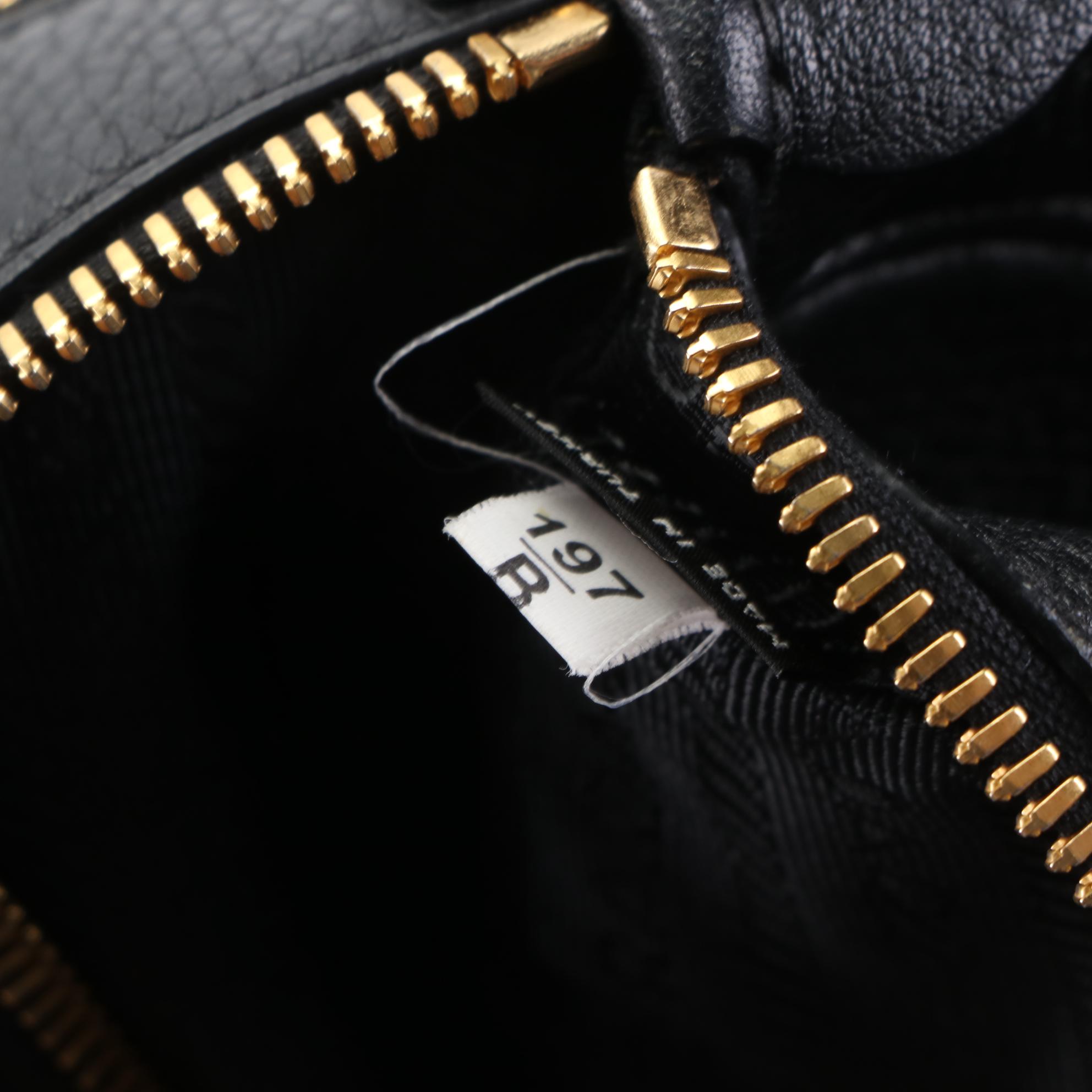 Prada Double Zip Crossbody Bag in Black Vitello Phenix Leather