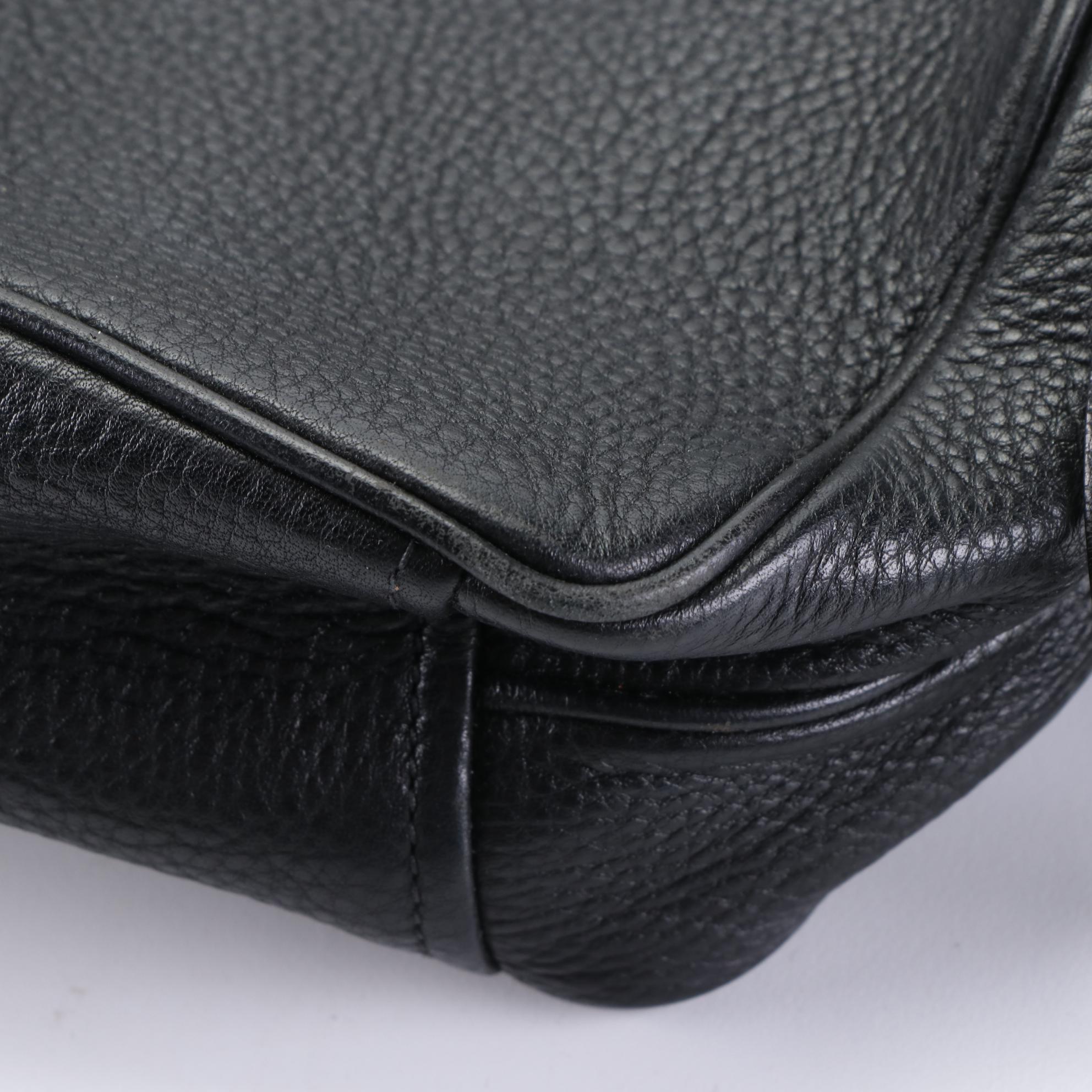 Prada Double Zip Crossbody Bag in Black Vitello Phenix Leather