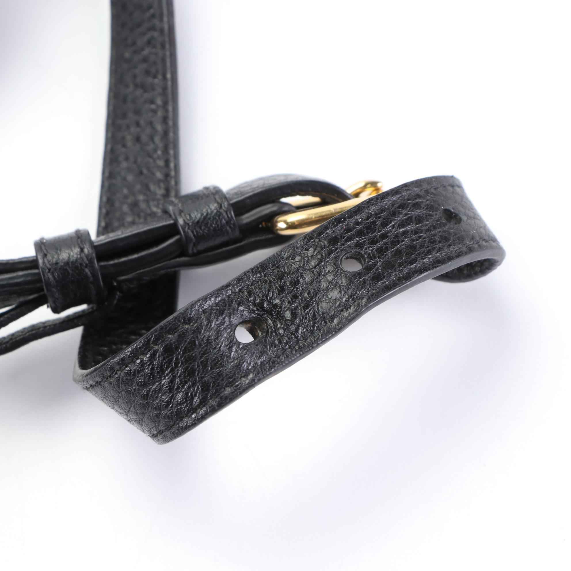 Prada Double Zip Crossbody Bag in Black Vitello Phenix Leather