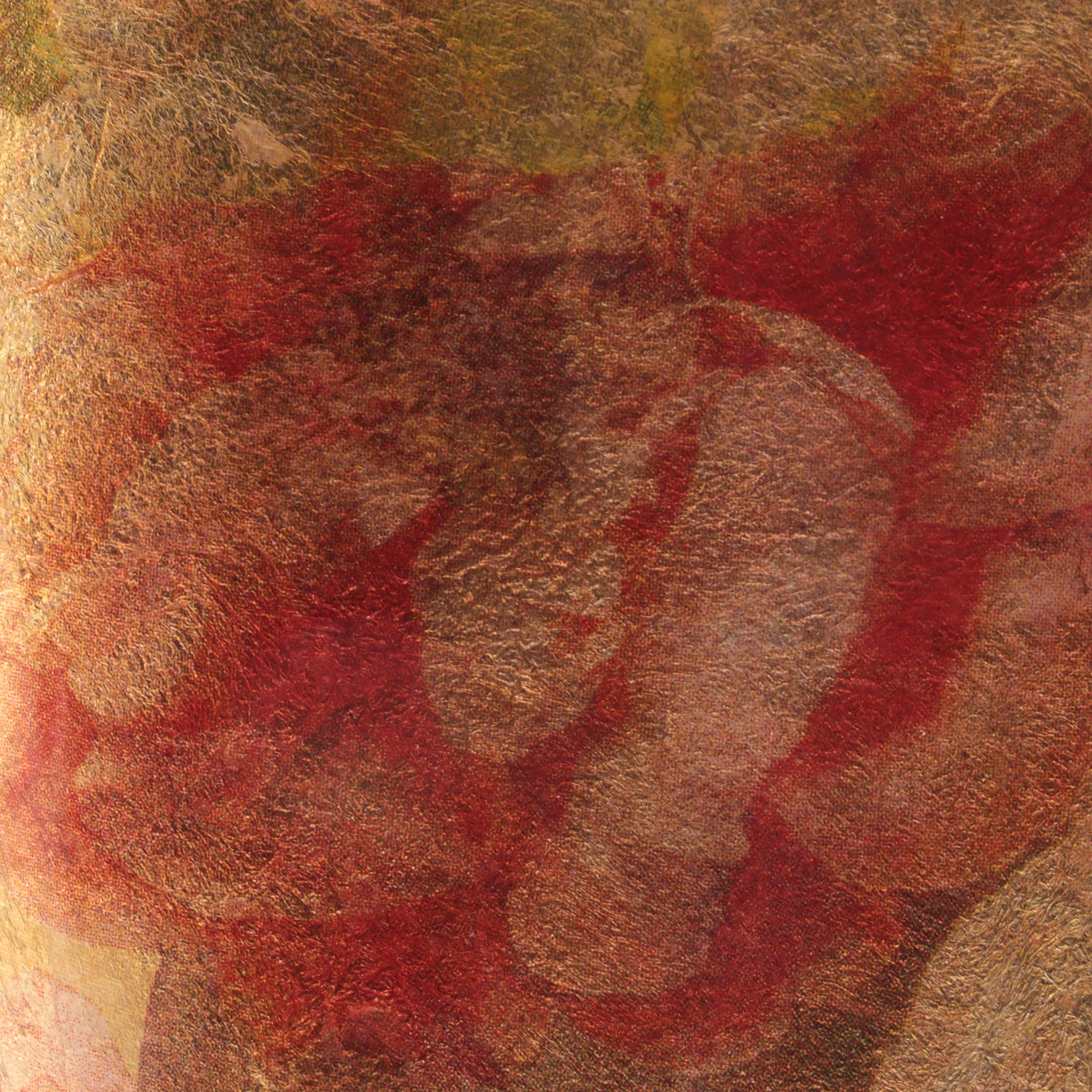 Orange Tinted Glass Vase with Potpourri and Other Glass Décor