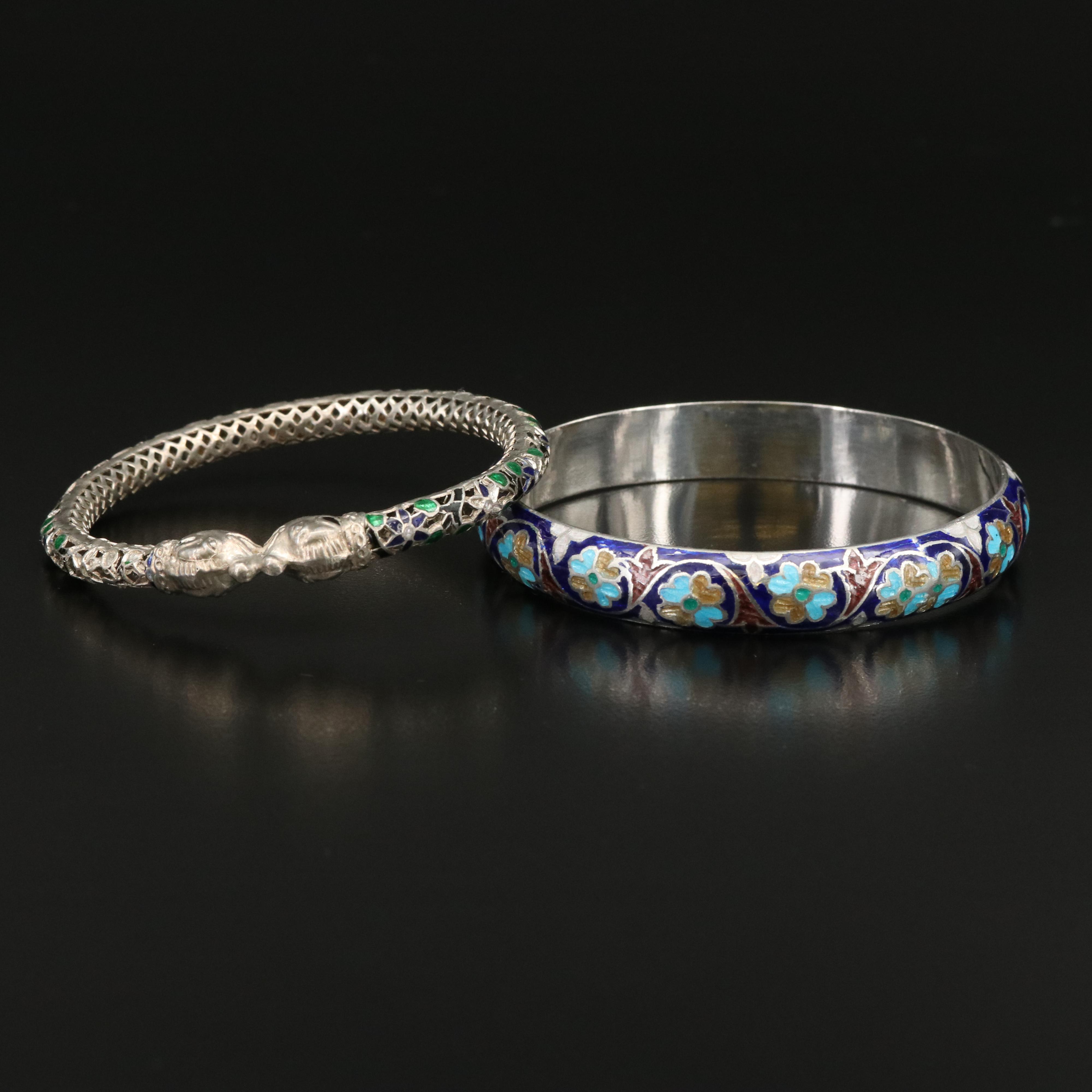 Sterling and Enamel Bangles