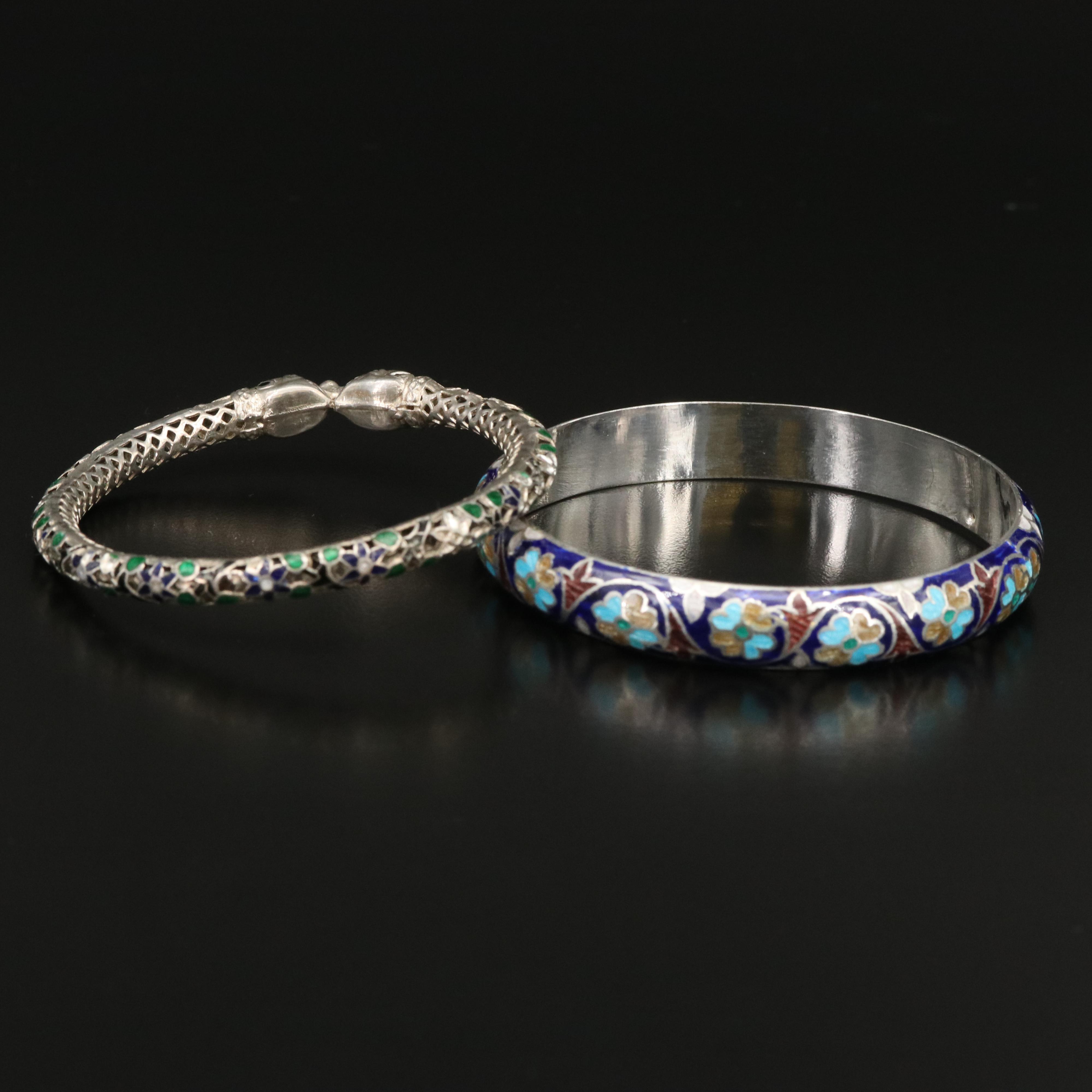 Sterling and Enamel Bangles