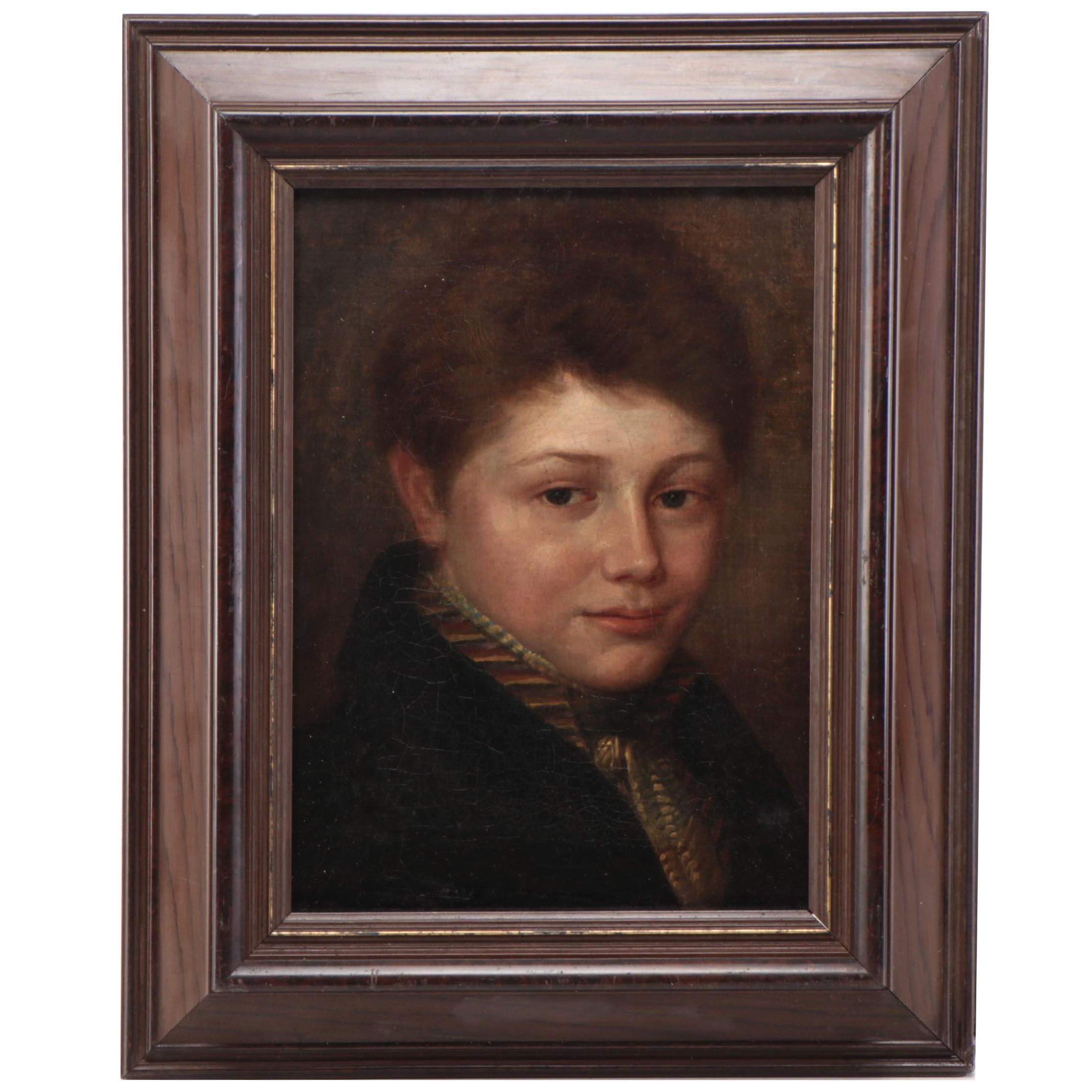 Portrait Oil Painting of a Young Man, 19th Century
