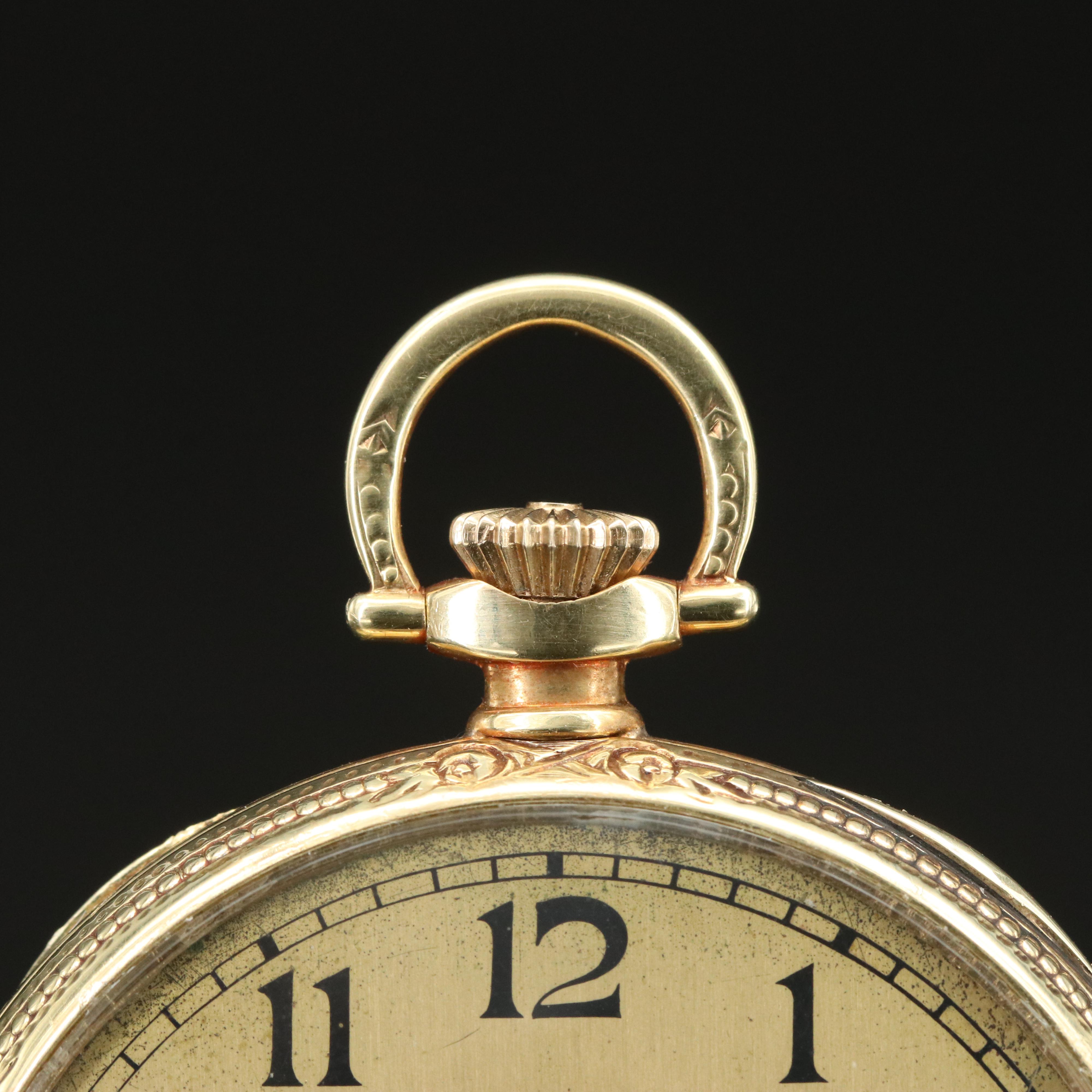 14K Hamilton Open Face Pocket Watch