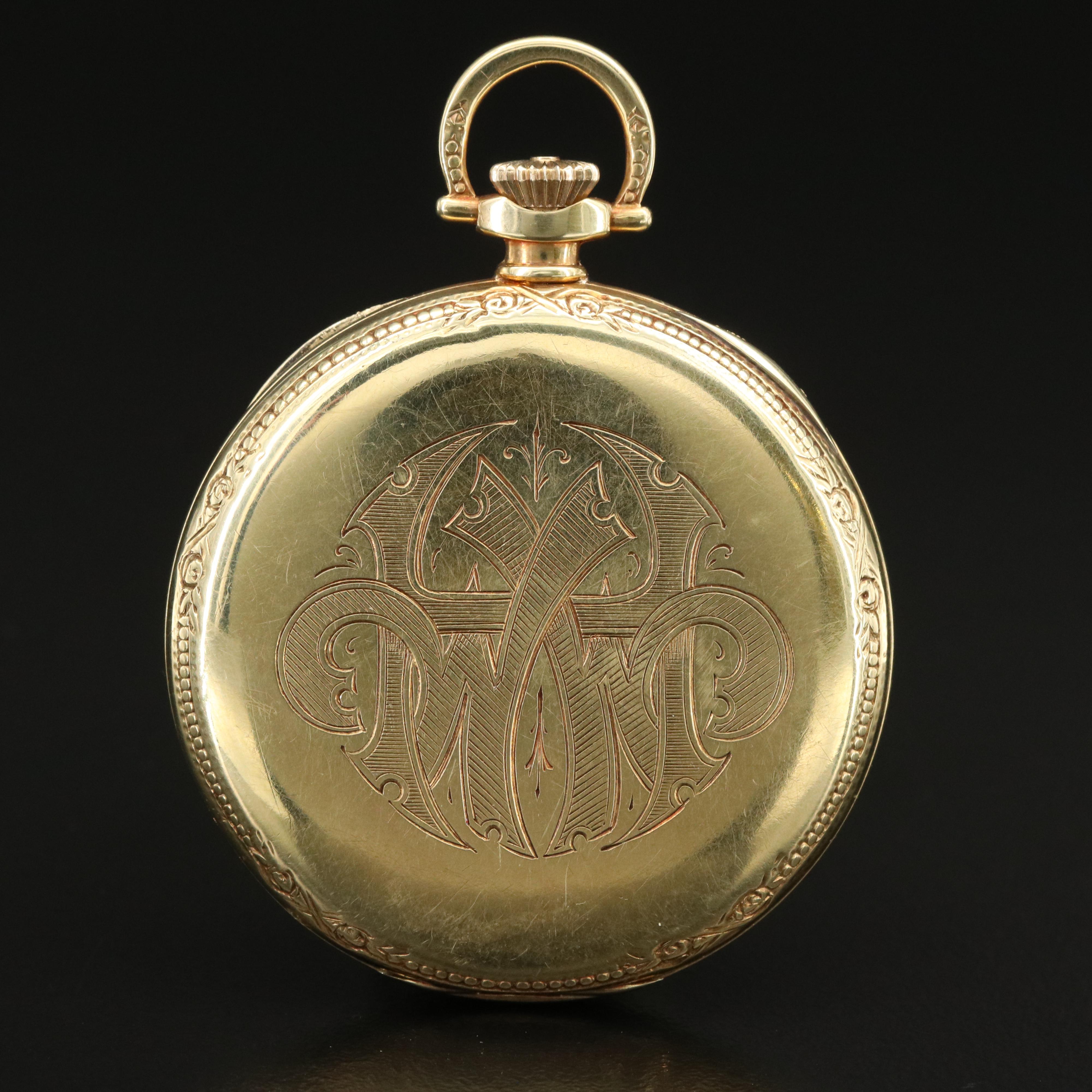 14K Hamilton Open Face Pocket Watch