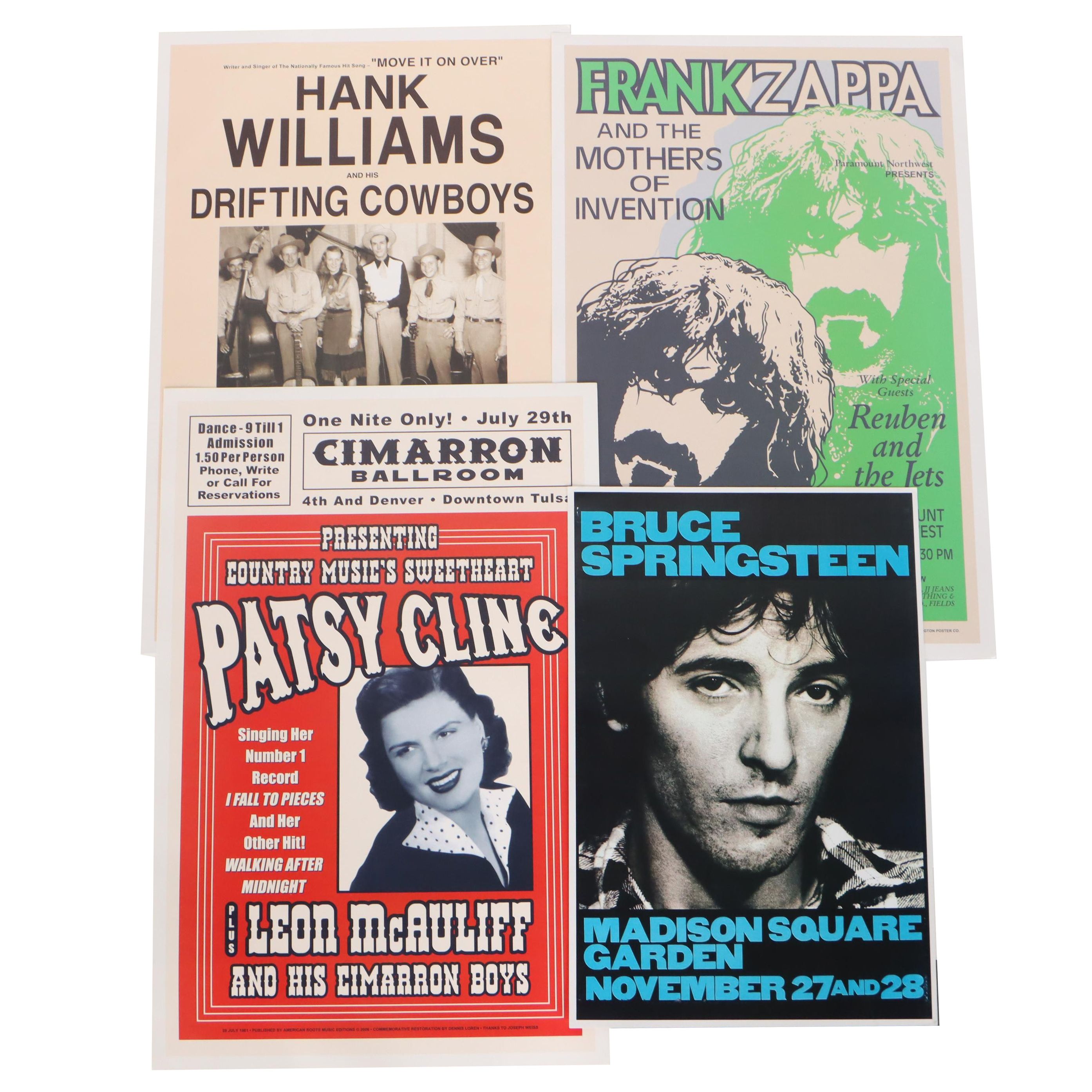 Patsy Cline, Bruce Springsteen, More Rock and Country Offset Lithograph Posters