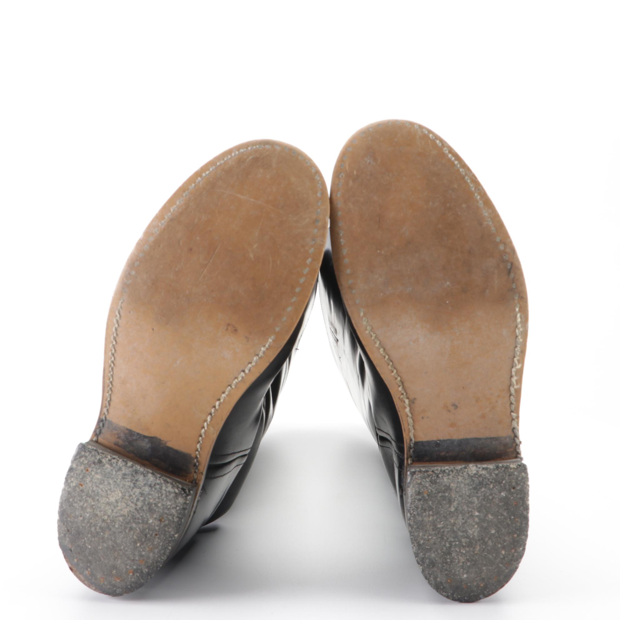 Black Leather Equestrian Style Boots