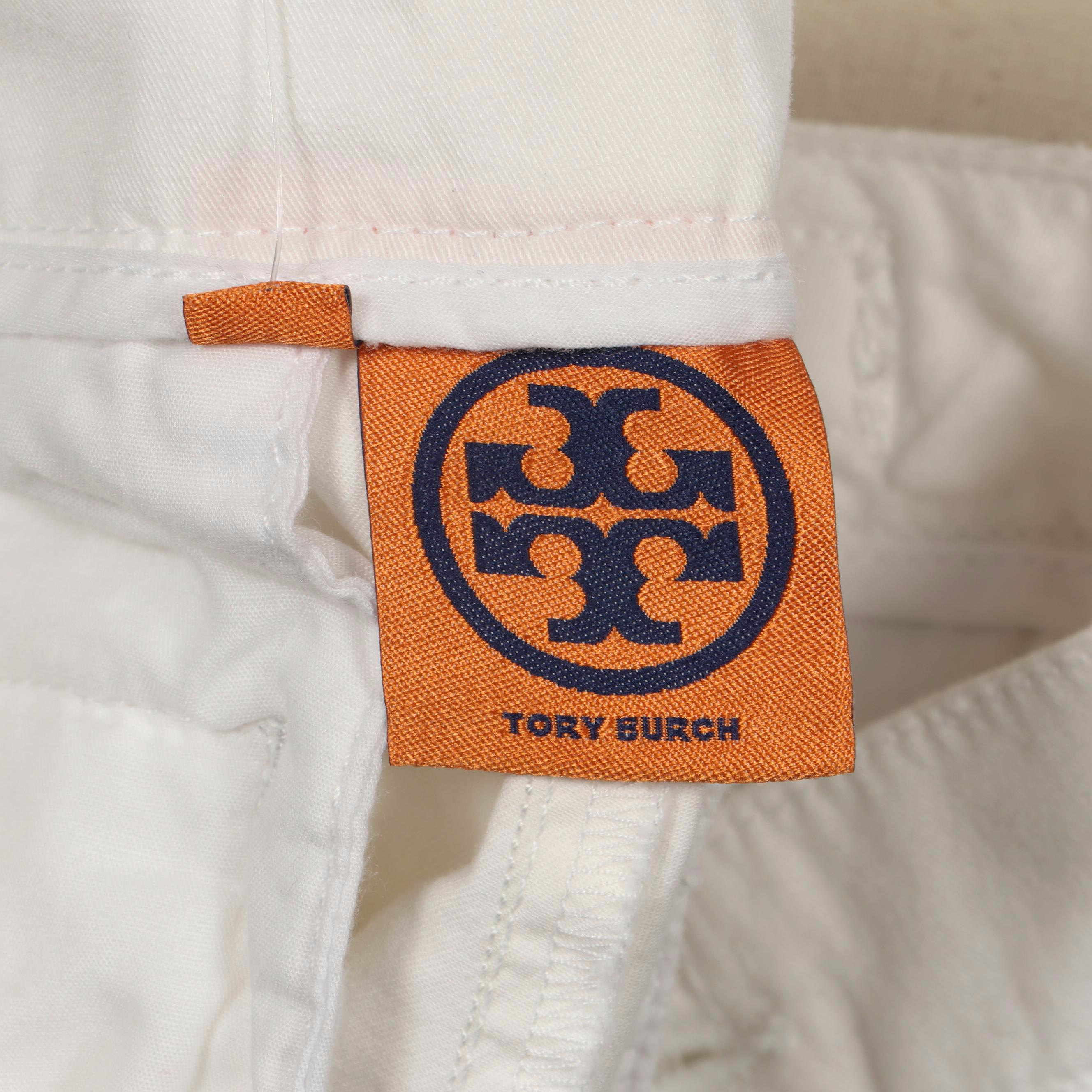 Tory Burch White Cargo Pants with Theory Knit Sweater