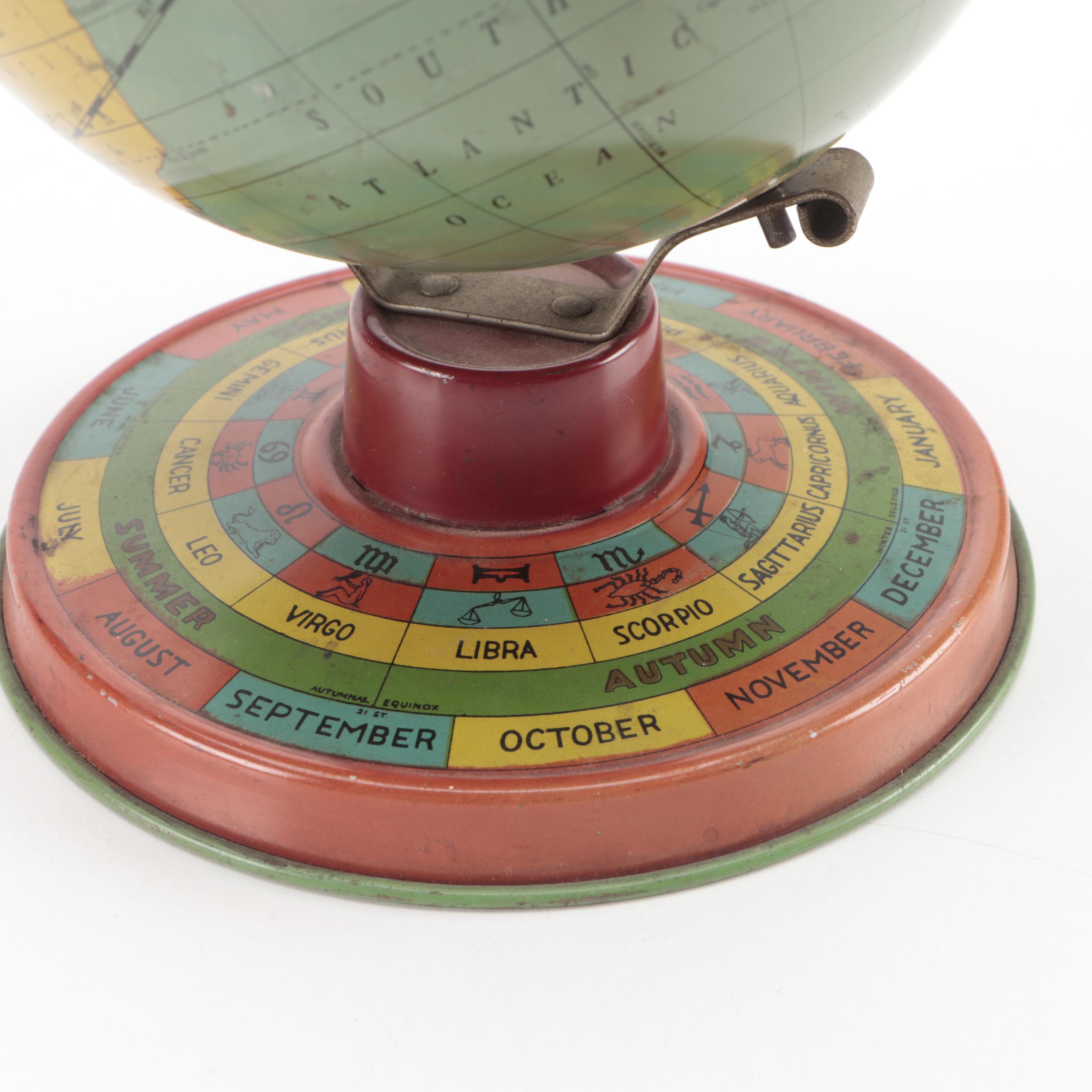 Geo. F. Cram Co Inc 9" Terrestrial Globe with Globe Coin Back and Others