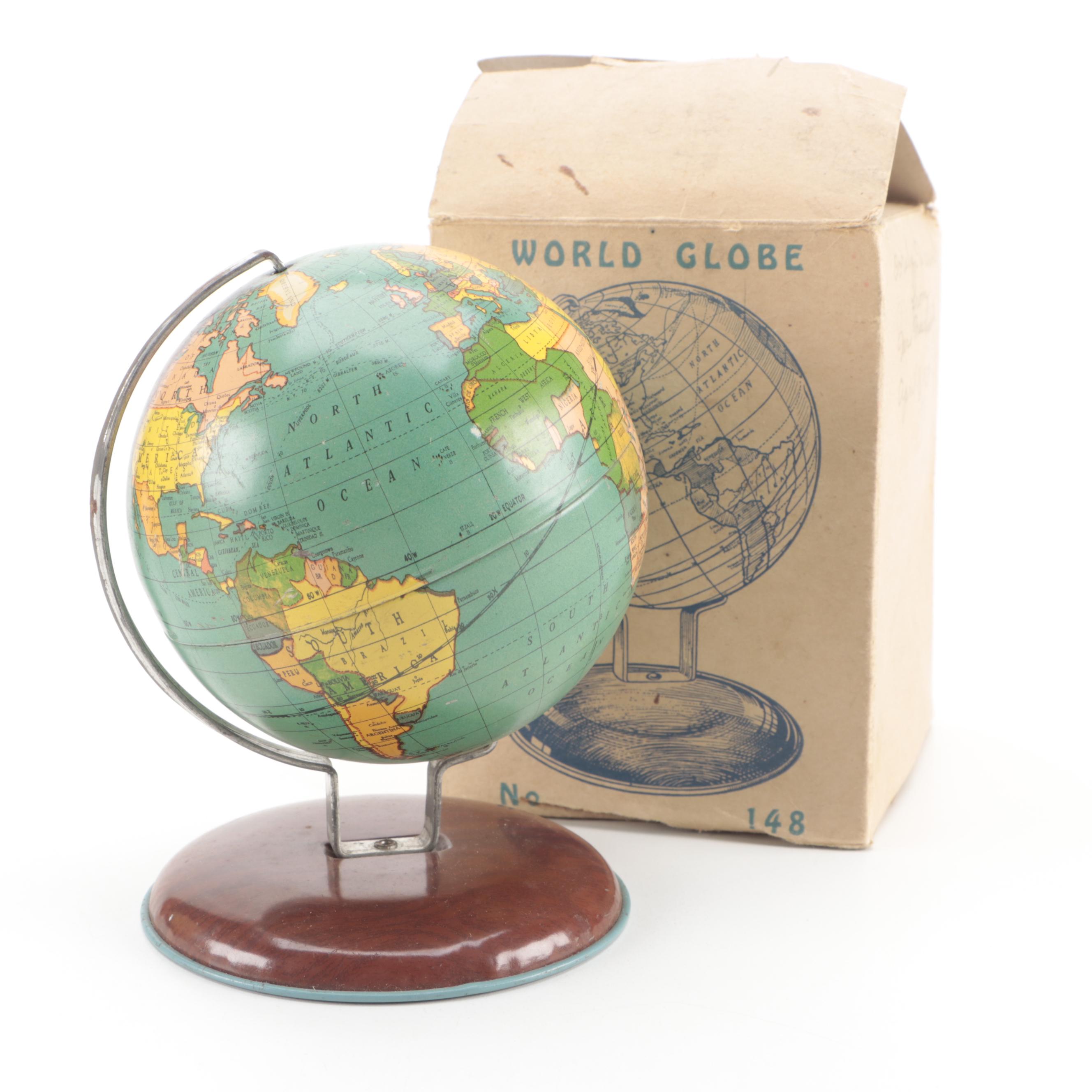 Geo. F. Cram Co Inc 9" Terrestrial Globe with Globe Coin Back and Others