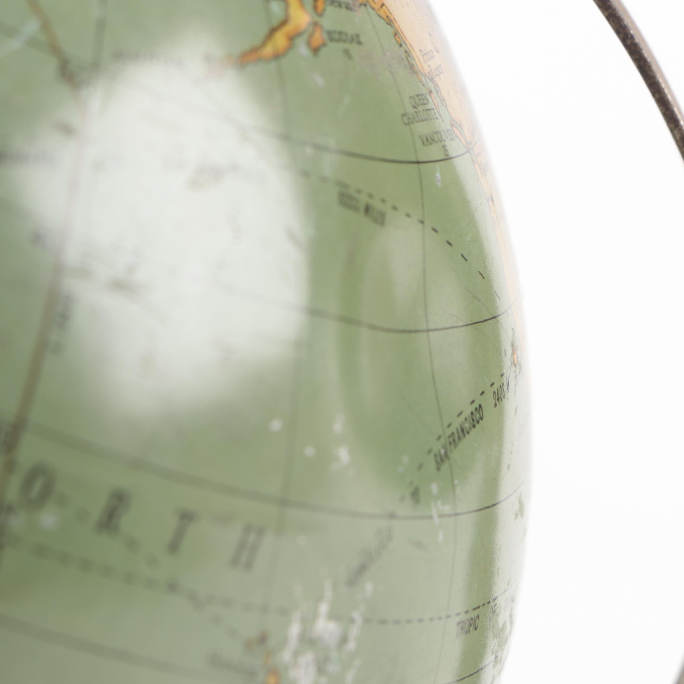 Geo. F. Cram Co Inc 9" Terrestrial Globe with Globe Coin Back and Others